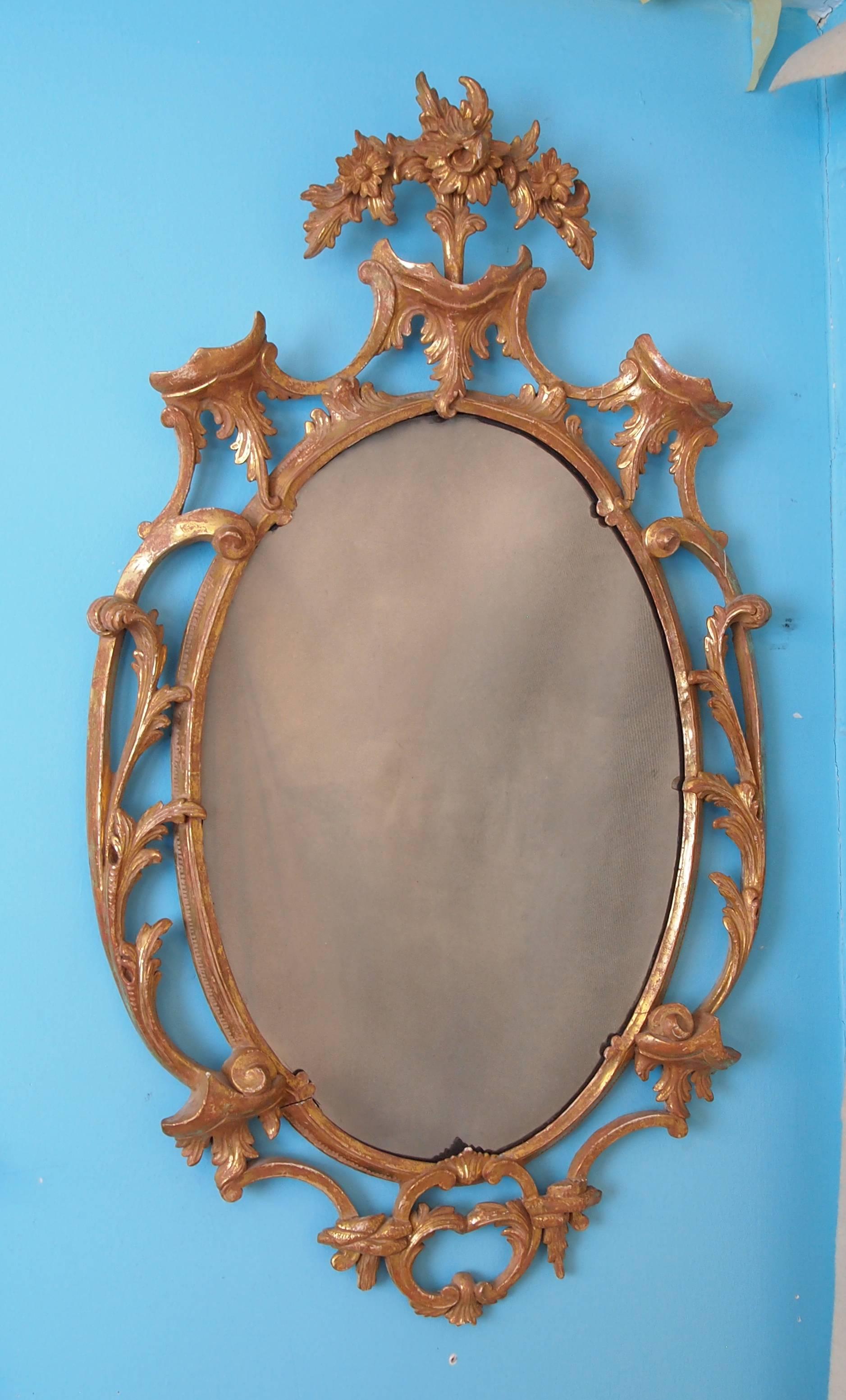 Giltwood Antique Pair of 18th Century Gilt Mirrors