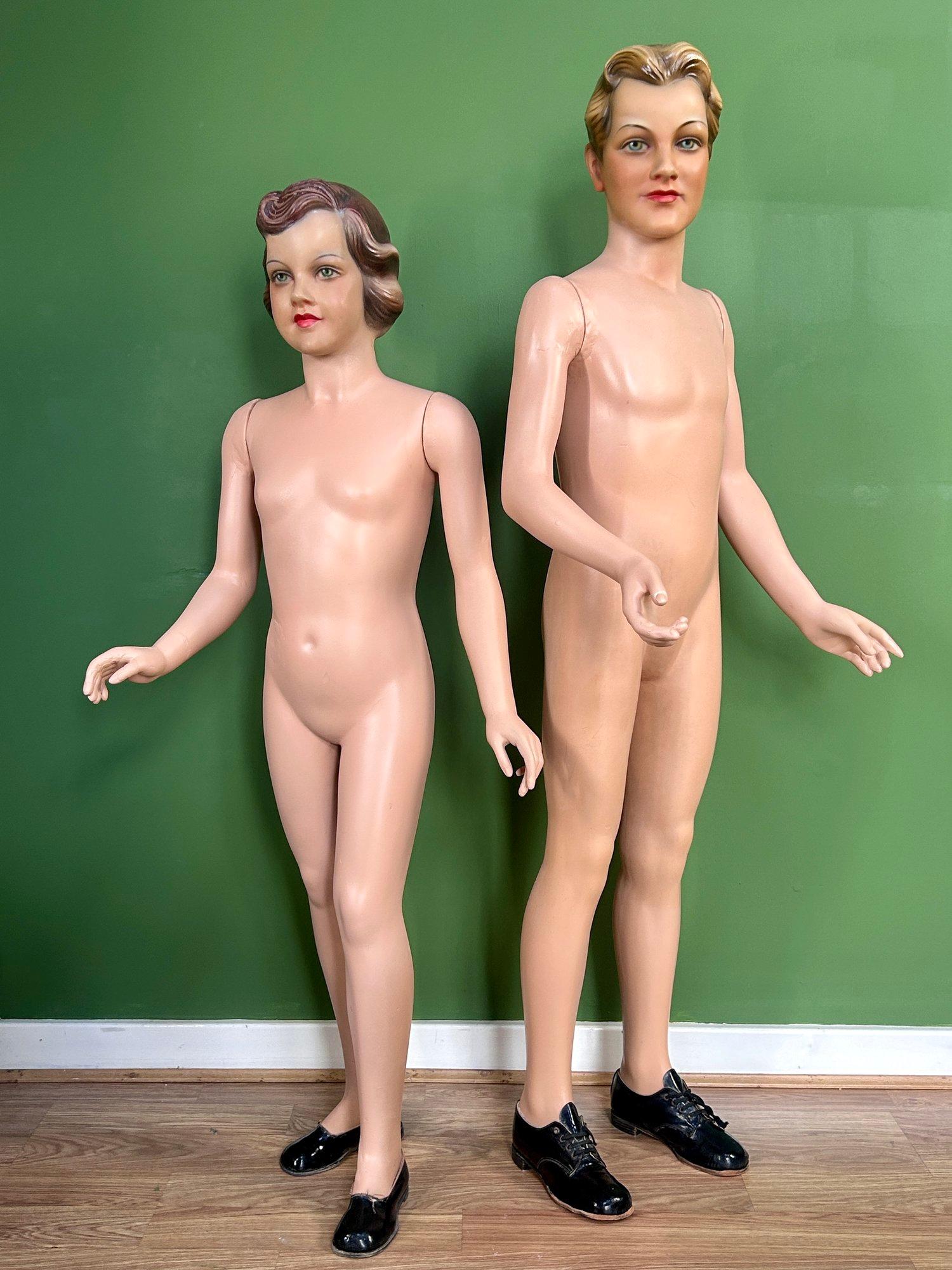 Pareja de antiguos maniquíes art déco alemanes Moch de los años 20 en venta 3