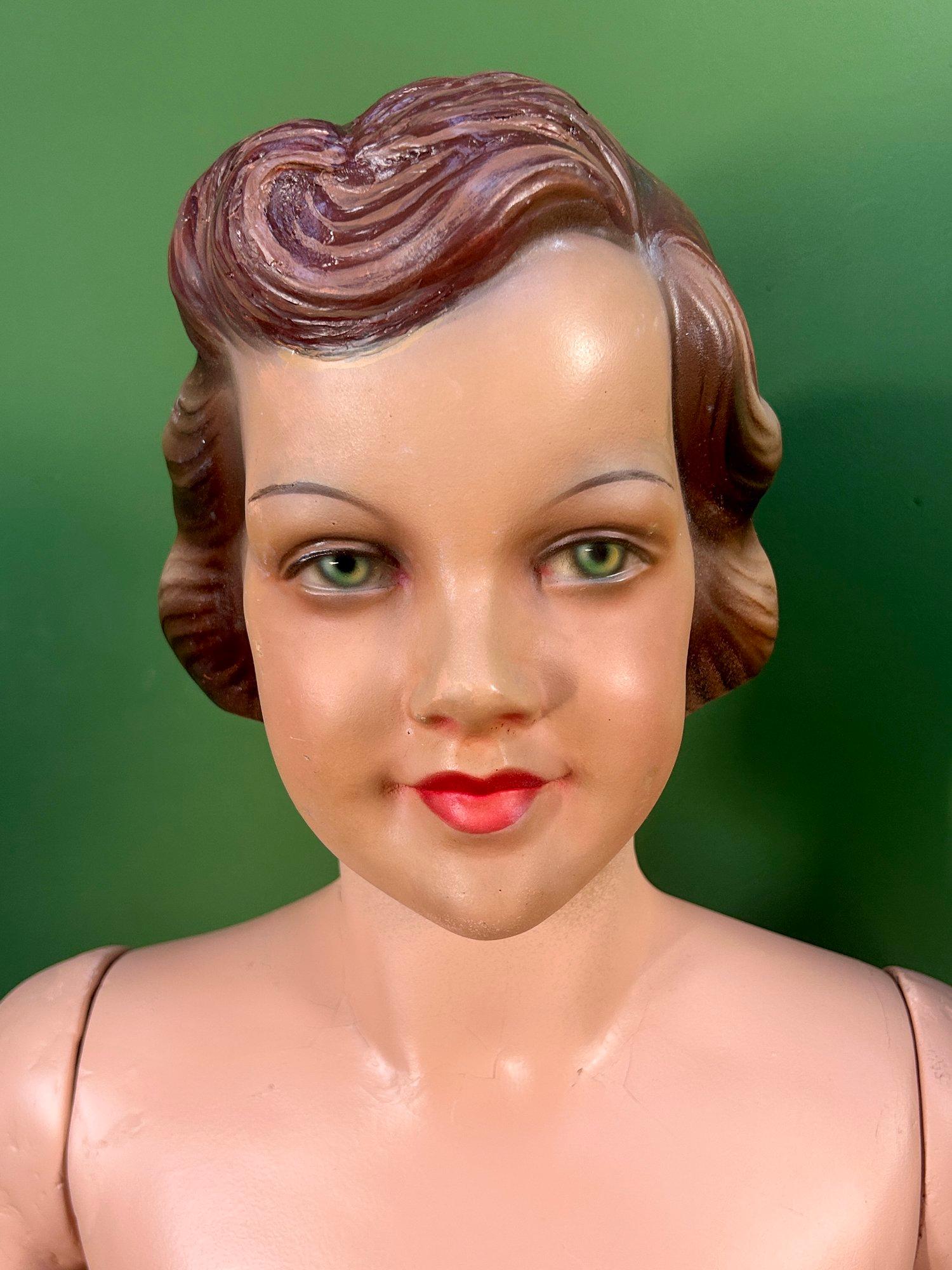 Pareja de antiguos maniquíes art déco alemanes Moch de los años 20 en venta 5