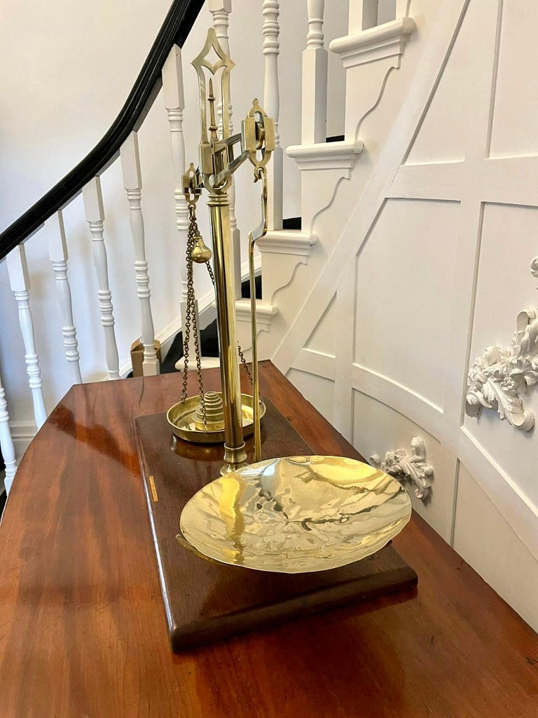 Antique Pair of 19th Century Brass Scales For Sale at 1stDibs