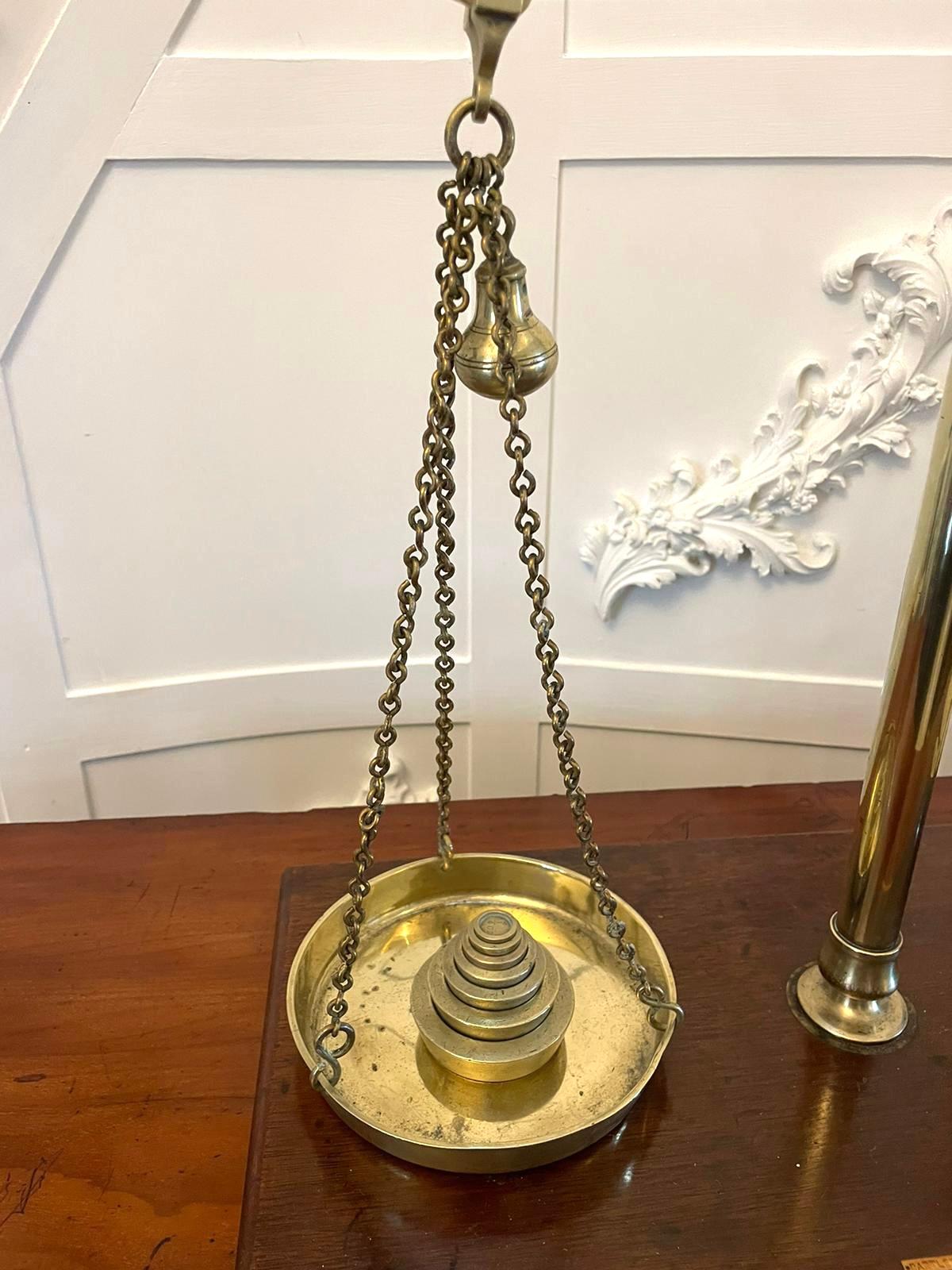 Antique Pair of 19th Century Brass Scales In Good Condition For Sale In Suffolk, GB