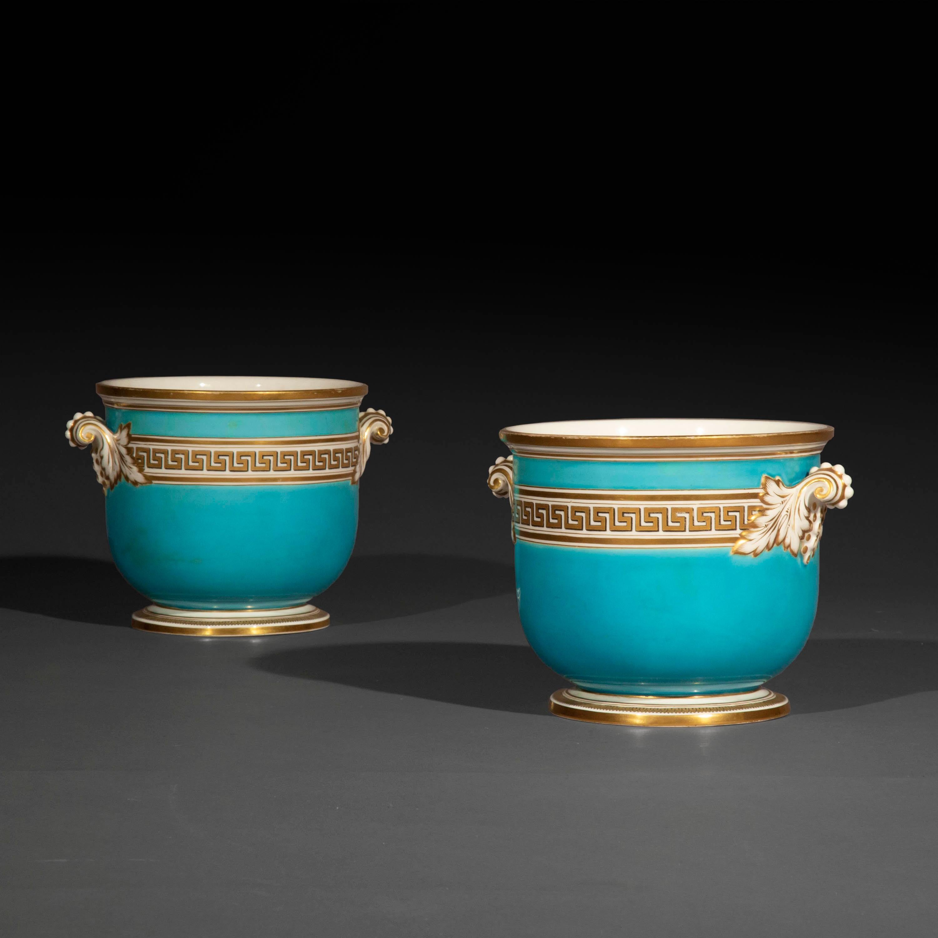 Antique Pair of 19th Century Porcelain Planters or Ice Buckets In Good Condition In London, GB