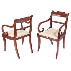 Antique Pair of 19th Century Regency Mahogany Carver Chairs