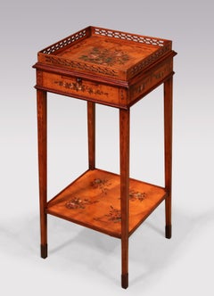 Antique pair of 19th century satinwood and painted kettle stands