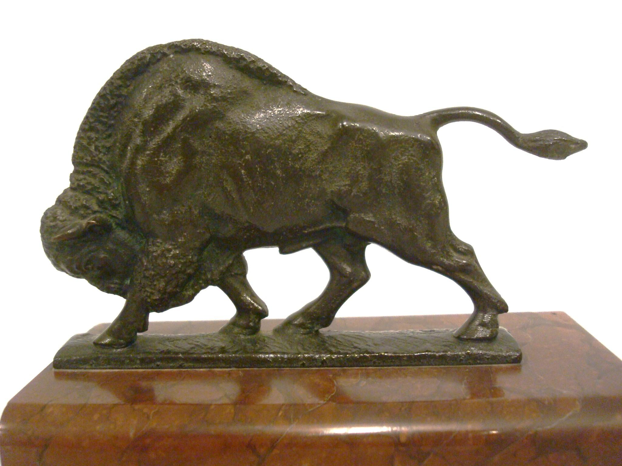 Antique Pair Of American Buffalo Bison Bronze Bookends For Sale 2