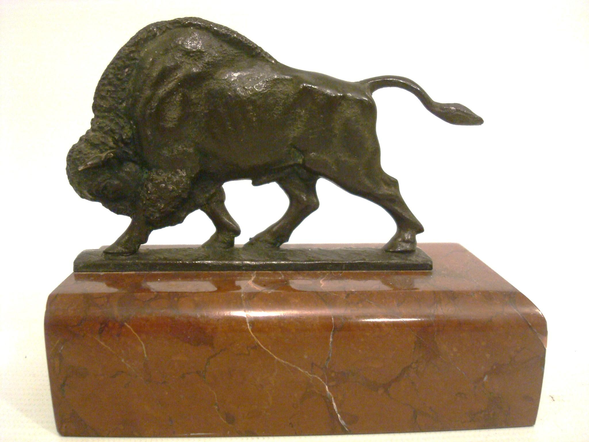 Antique Pair Of American Buffalo Bison Bronze Bookends For Sale 3