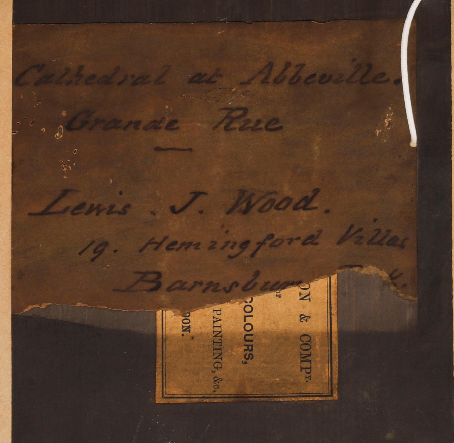 Antikes Paar architektonischer Ansichten Ölgemälde Lewis J Wood 19th Century im Angebot 4