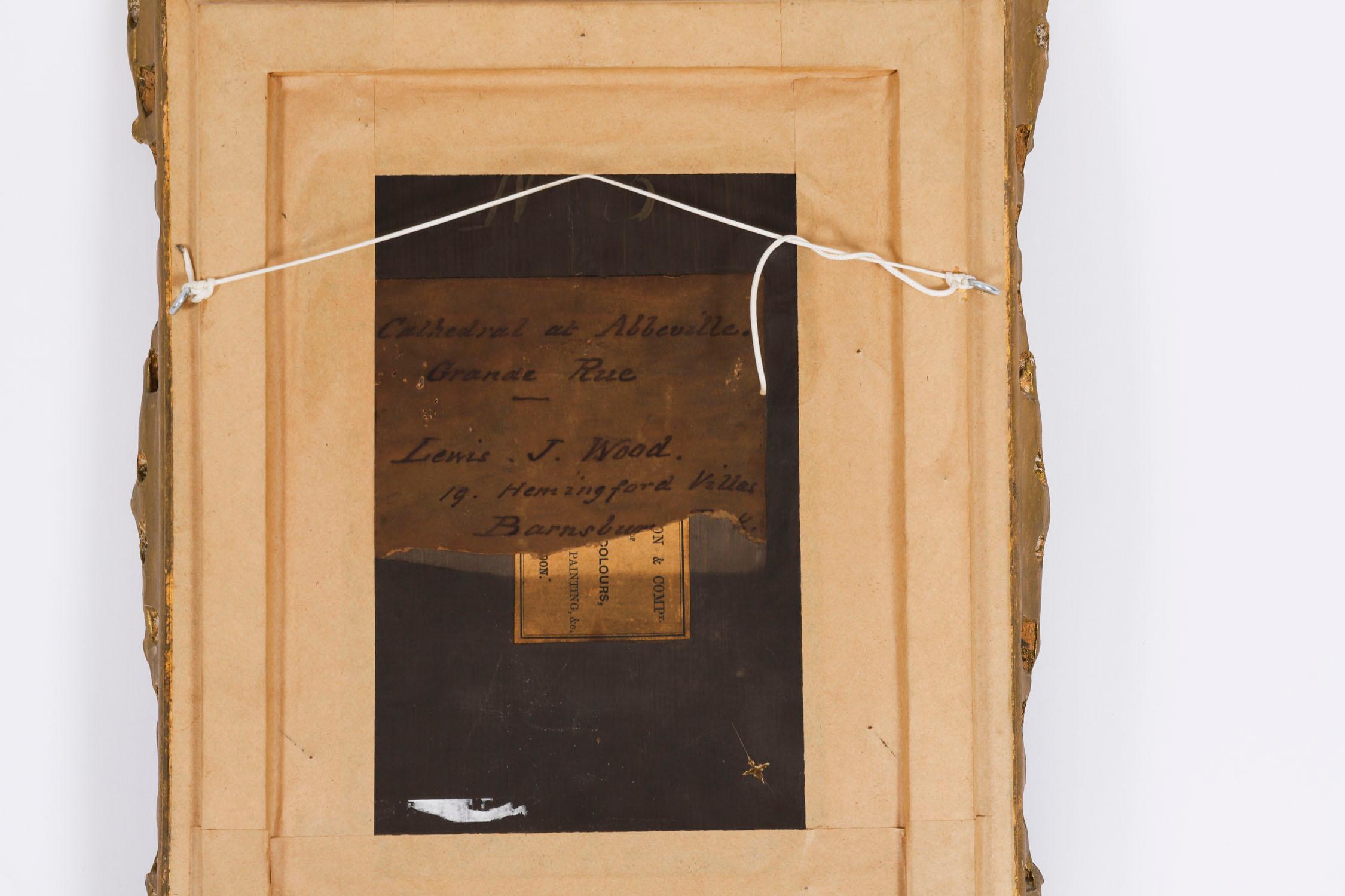 Antikes Paar architektonischer Ansichten Ölgemälde Lewis J Wood 19th Century im Angebot 5