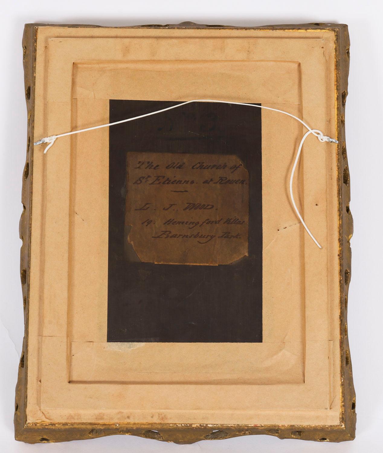 Antikes Paar architektonischer Ansichten Ölgemälde Lewis J Wood 19th Century im Angebot 12