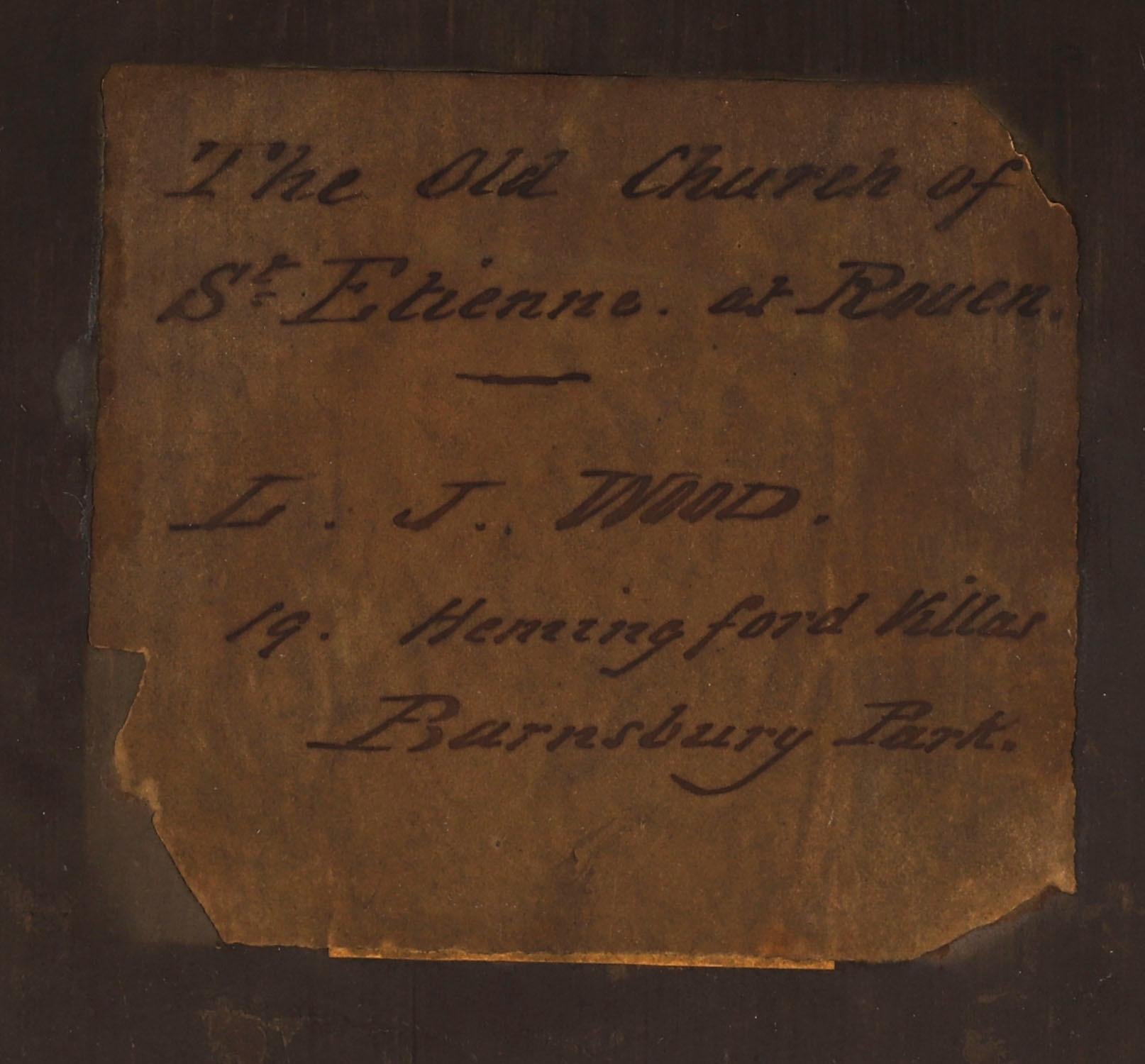Antikes Paar architektonischer Ansichten Ölgemälde Lewis J Wood 19th Century im Angebot 13
