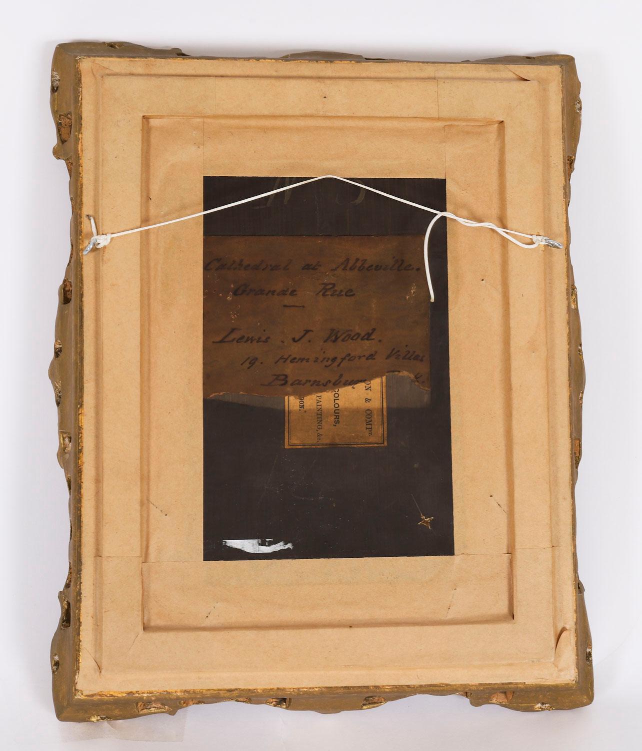 Antikes Paar architektonischer Ansichten Ölgemälde Lewis J Wood 19th Century im Angebot 3