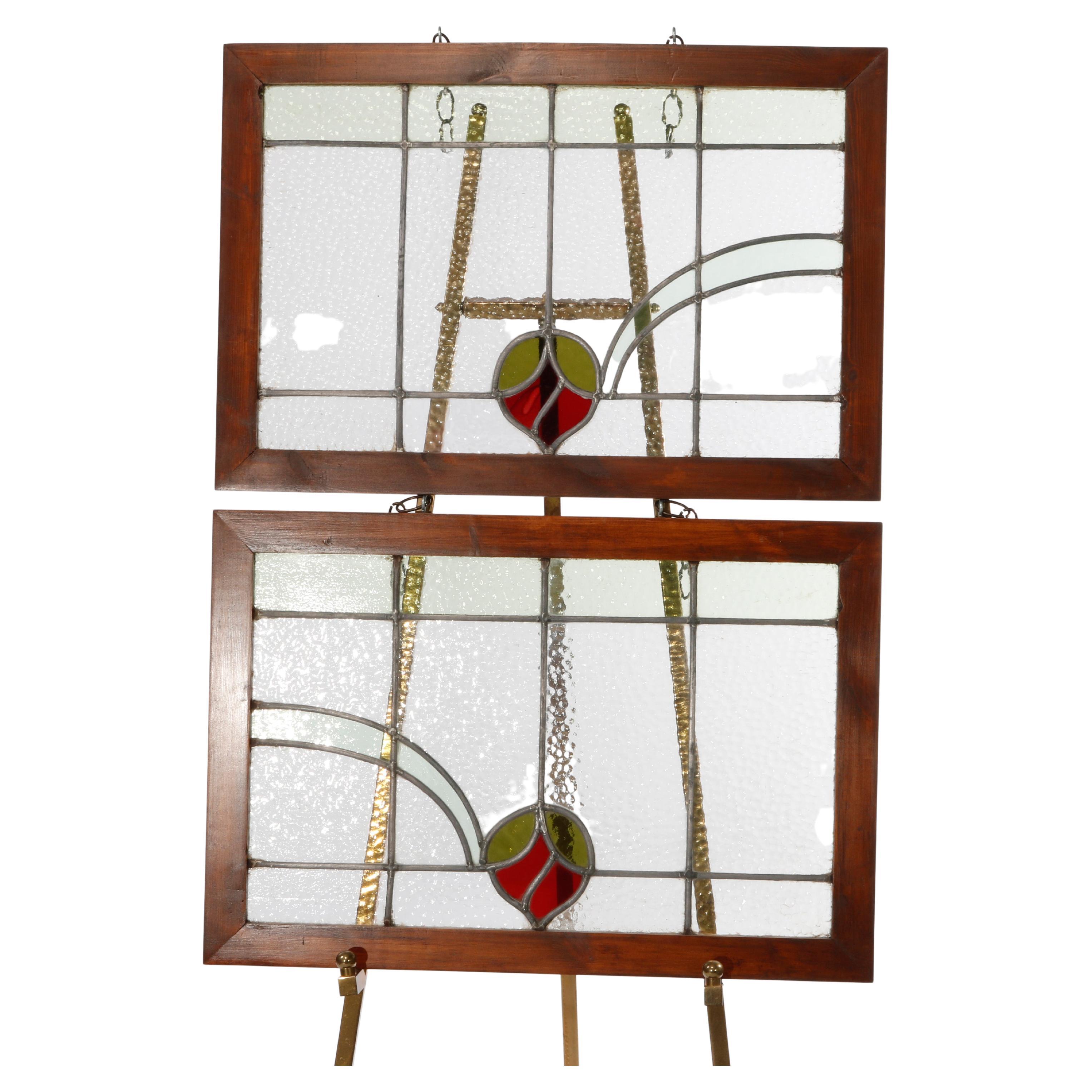 Arts and Crafts Stained Glass Window For Sale at 1stDibs