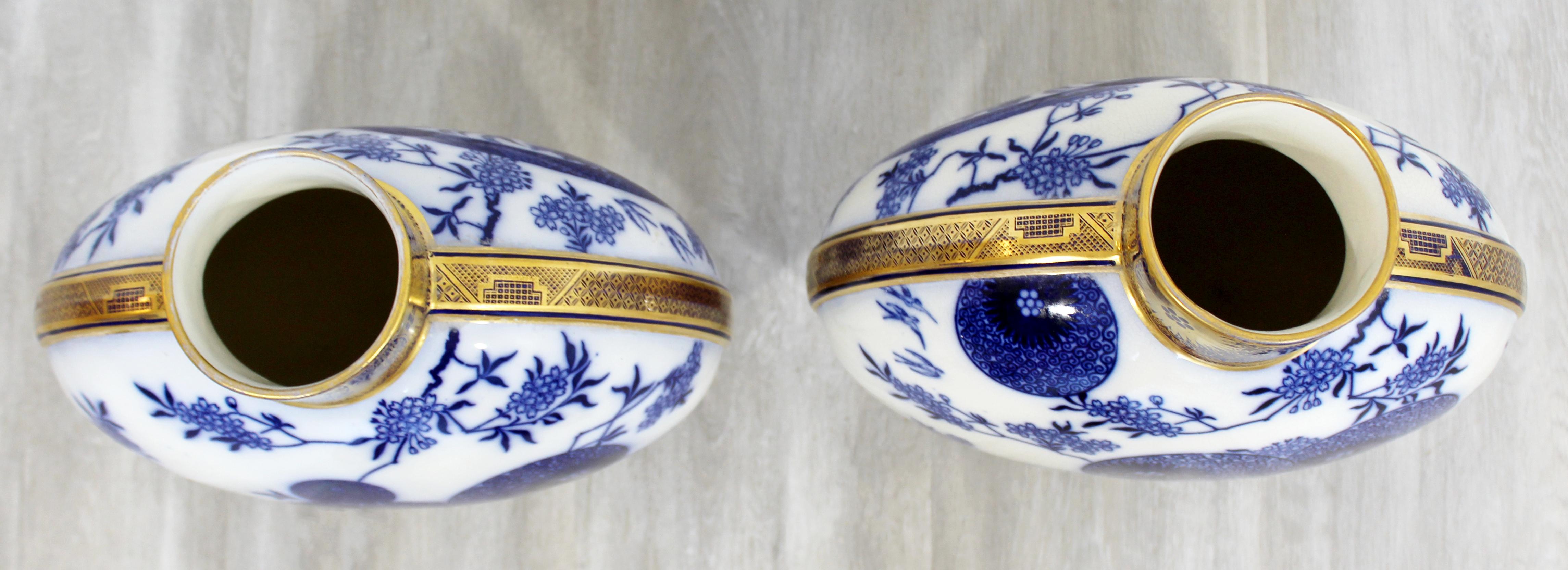 Pair of Ceramic Moon Flasks Vessels by Henry Slater 1870s 1
