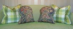 Antique Pair of Aubusson Tapestry Pillows - Wool & Silk - France - Circa 1820