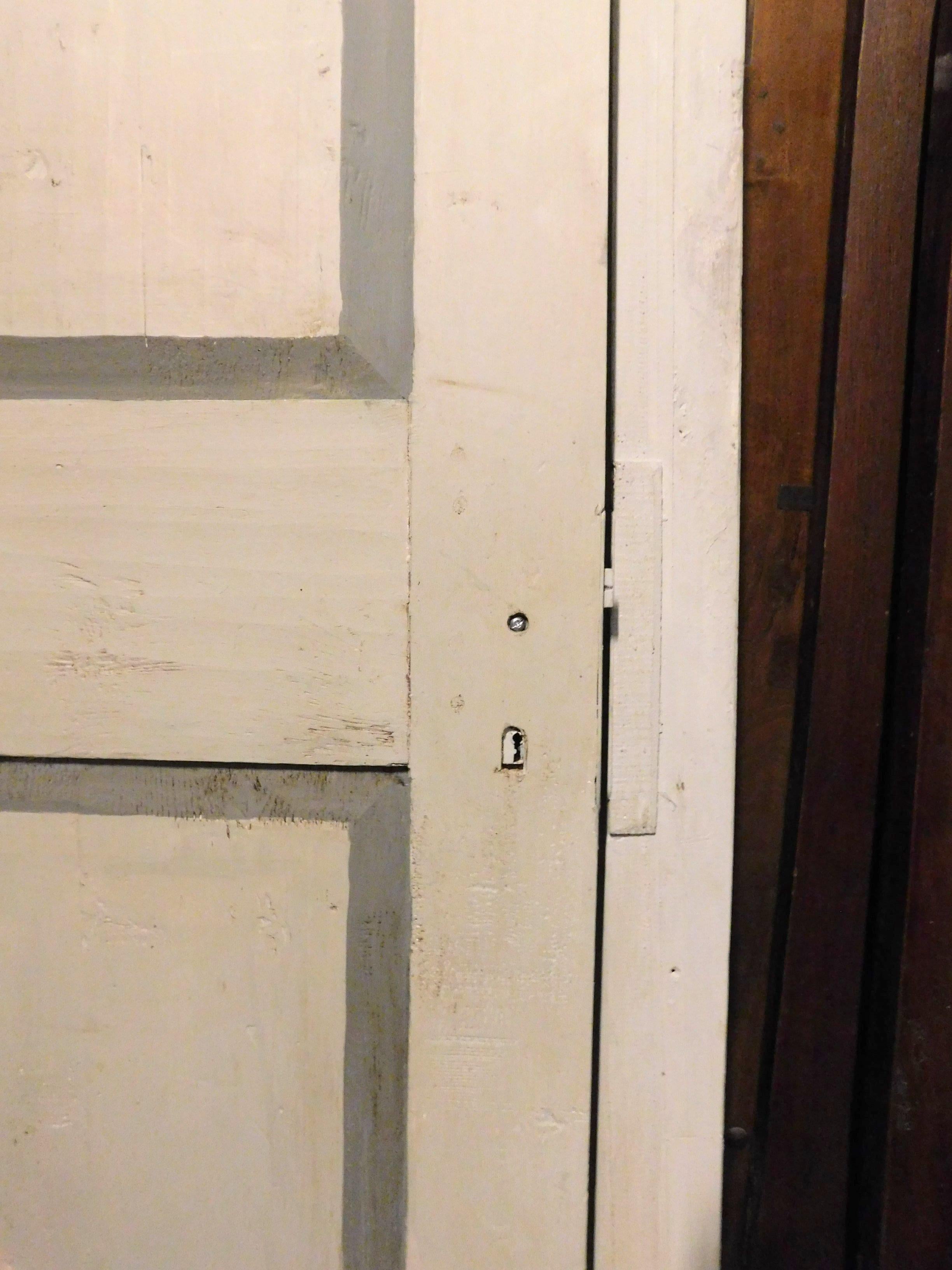 Antiguo Par de Puertas Lacadas Gris Azulado, con Marco, Siglo XVIII, Italia en venta 1