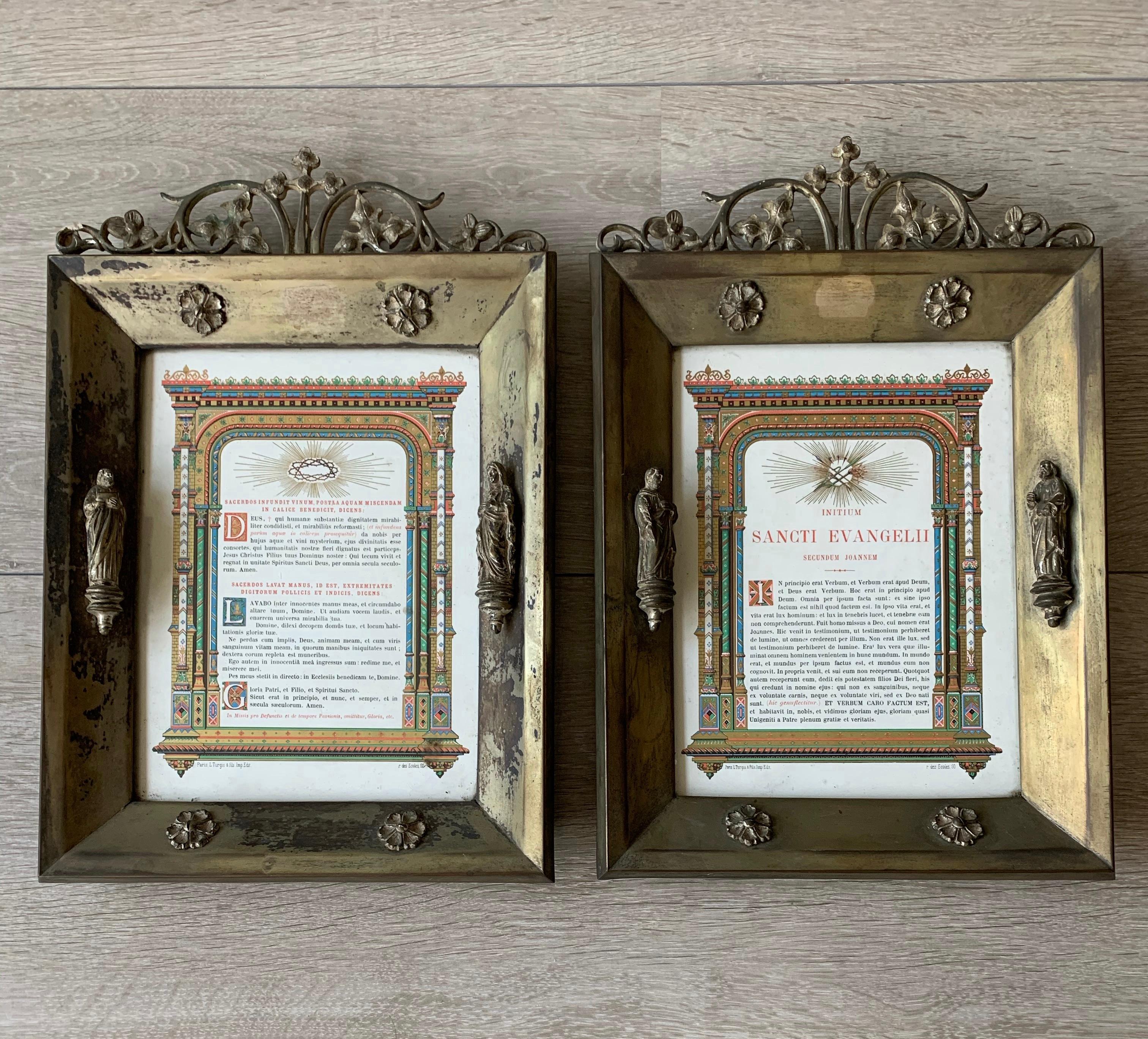 For the collectors of rare and ready to use Gothic antiques.

These beautiful and all handcrafted Gothic Revival picture frames with Biblical texts in Latin are an absolute joy to own and look at. They date from the turn of the century (ca. 1900)