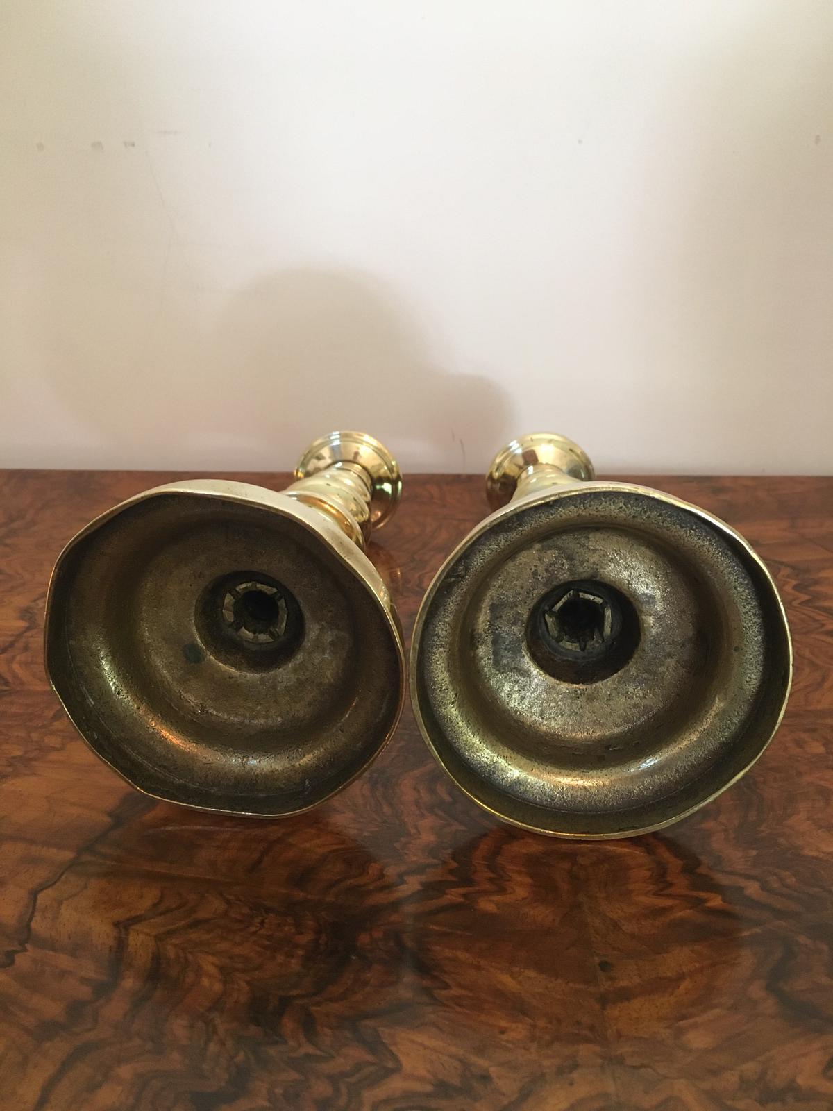 Antique Pair of Brass Candlesticks In Excellent Condition In Suffolk, GB