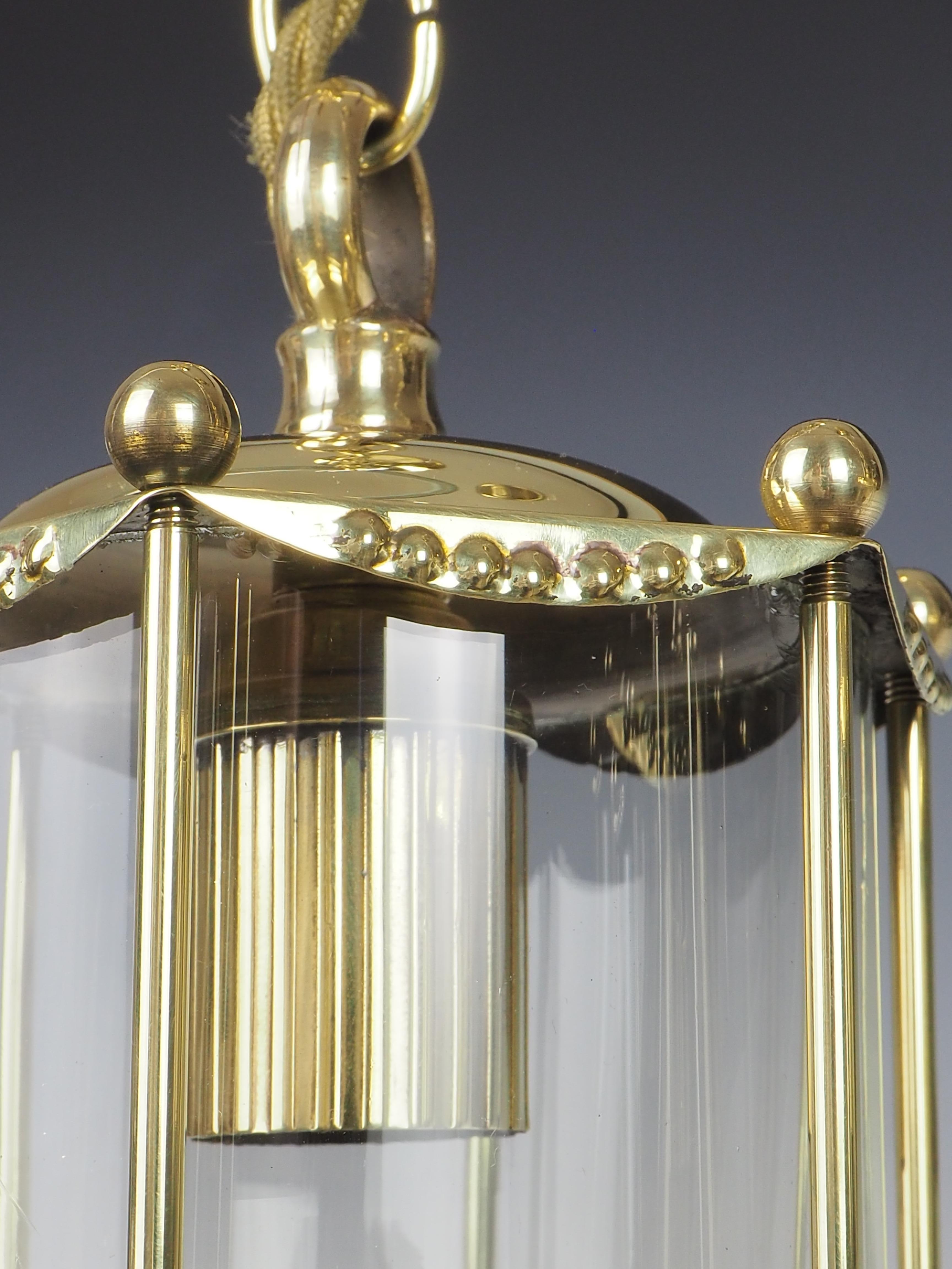 Antique Pair of Brass Ceiling Lanterns For Sale 6