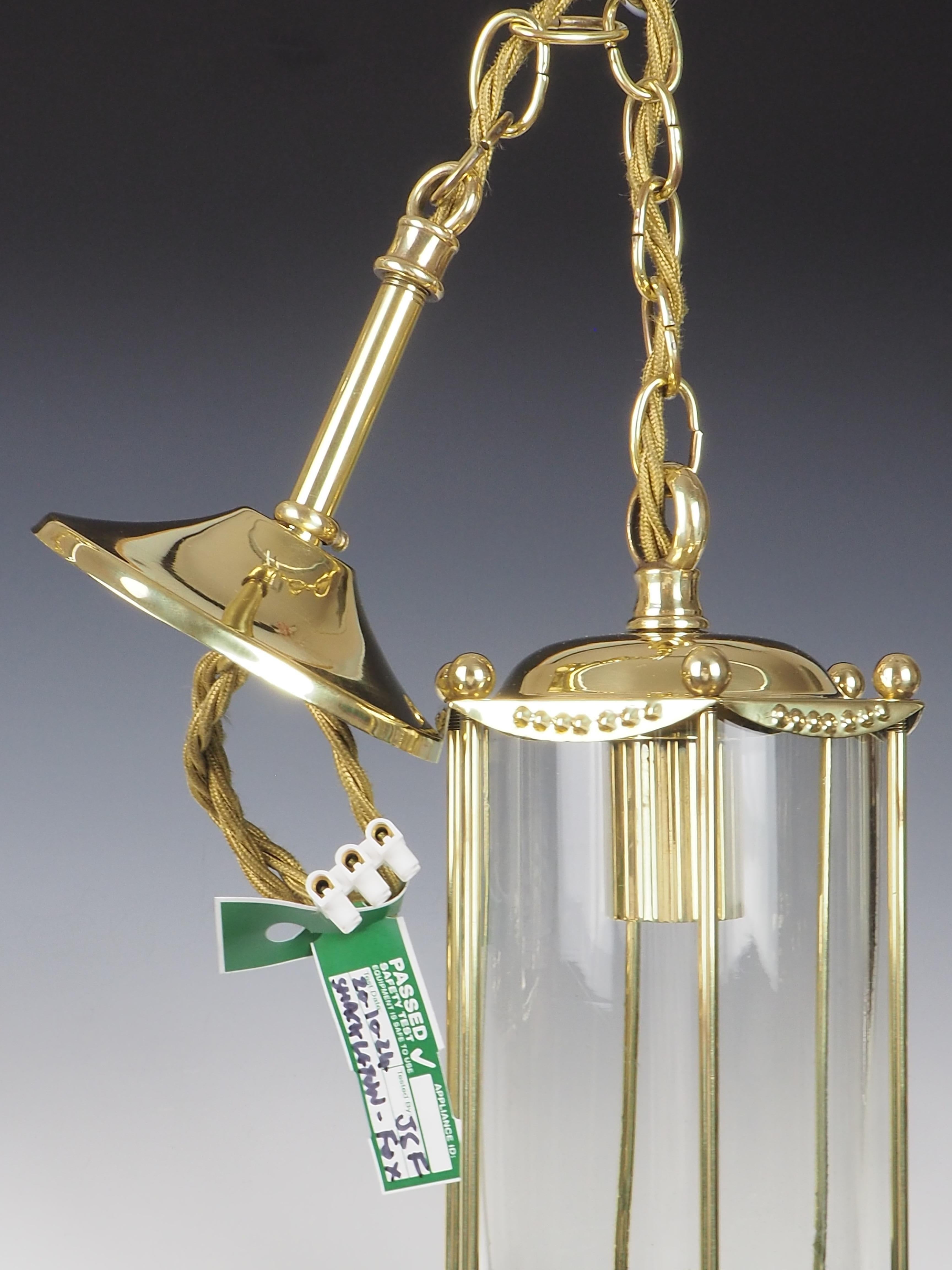 Antique Pair of Brass Ceiling Lanterns For Sale 7