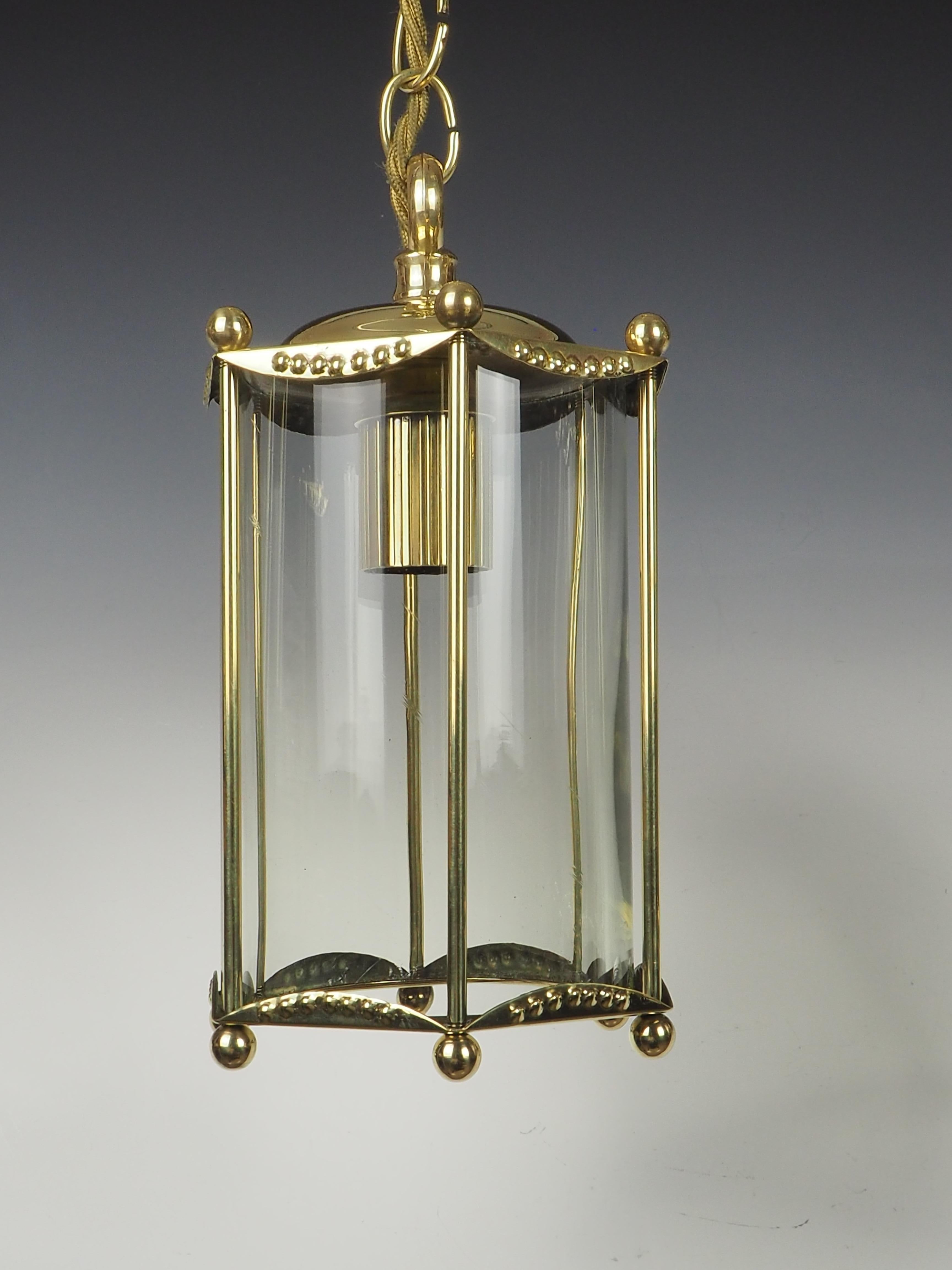 Antique Pair of Brass Ceiling Lanterns For Sale 9
