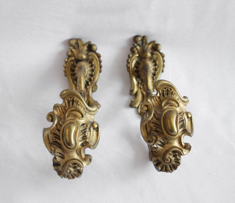 Antique Pair of Brass Curtain Tie Backs at 1stDibs