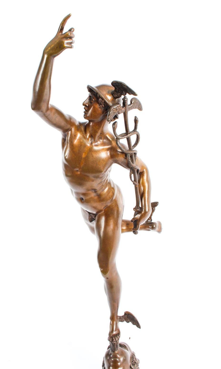 Antique Pair of Bronzes of Mercury & Fortuna After Giambologna & Fulconis 4