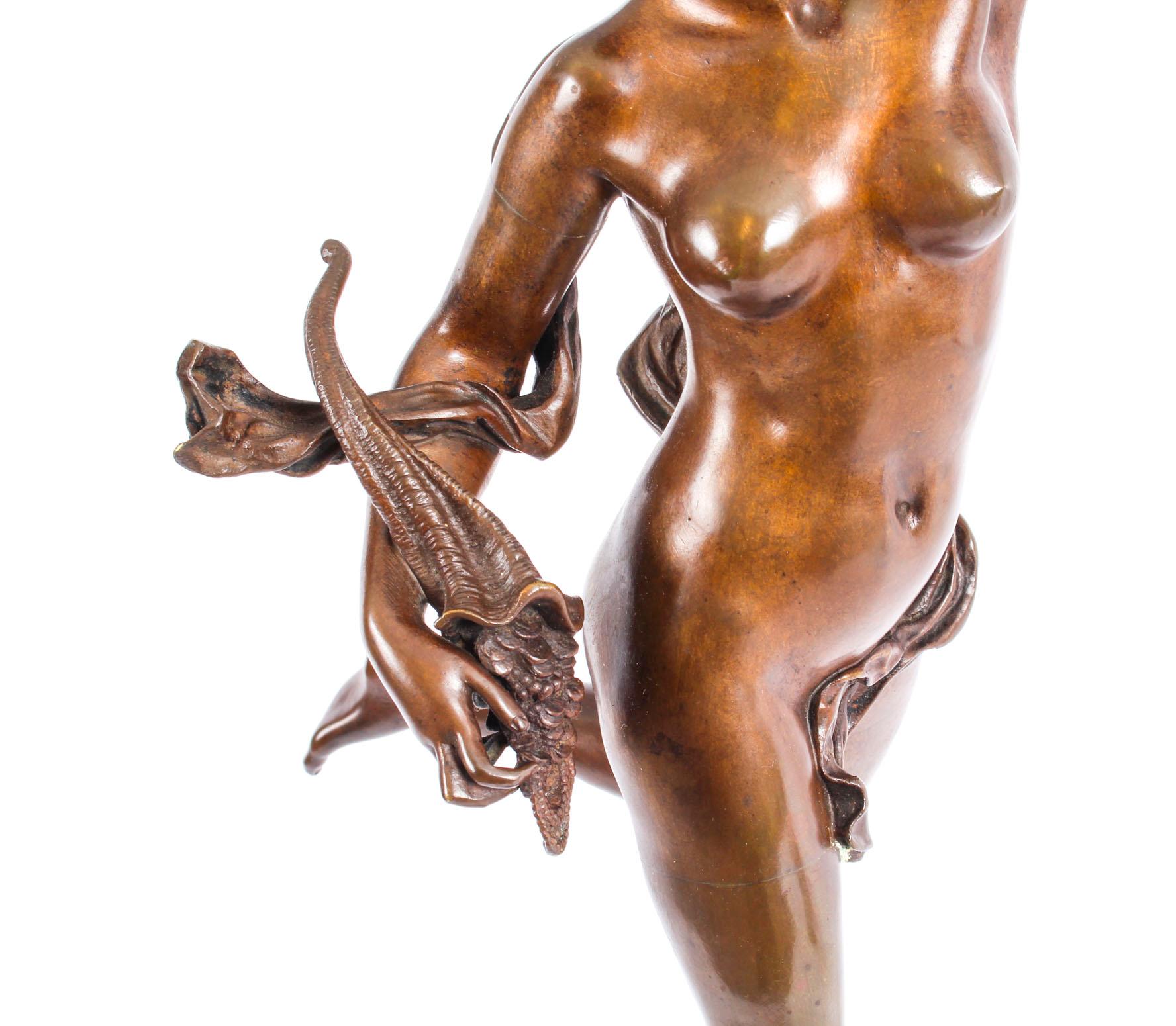 Antique Pair of Bronzes of Mercury & Fortuna After Giambologna & Fulconis 11