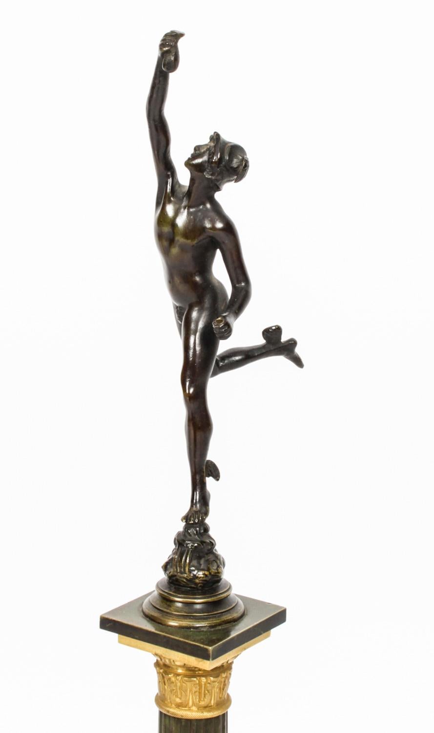 Antique Pair of Bronzes of Mercury & Fortuna After Giambologna & Fulconis 19th C 13