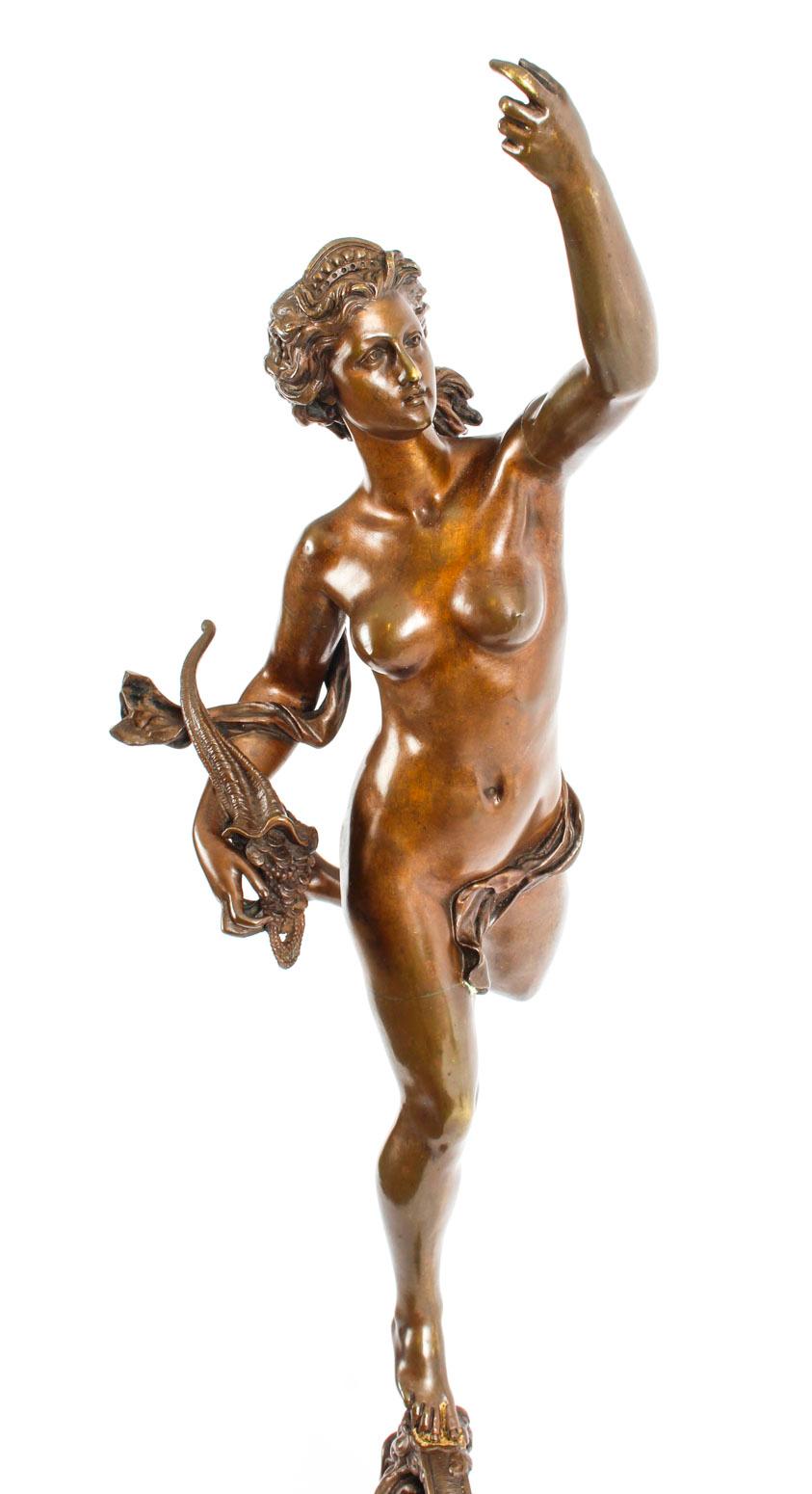 Antique Pair of Bronzes of Mercury & Fortuna After Giambologna & Fulconis 13