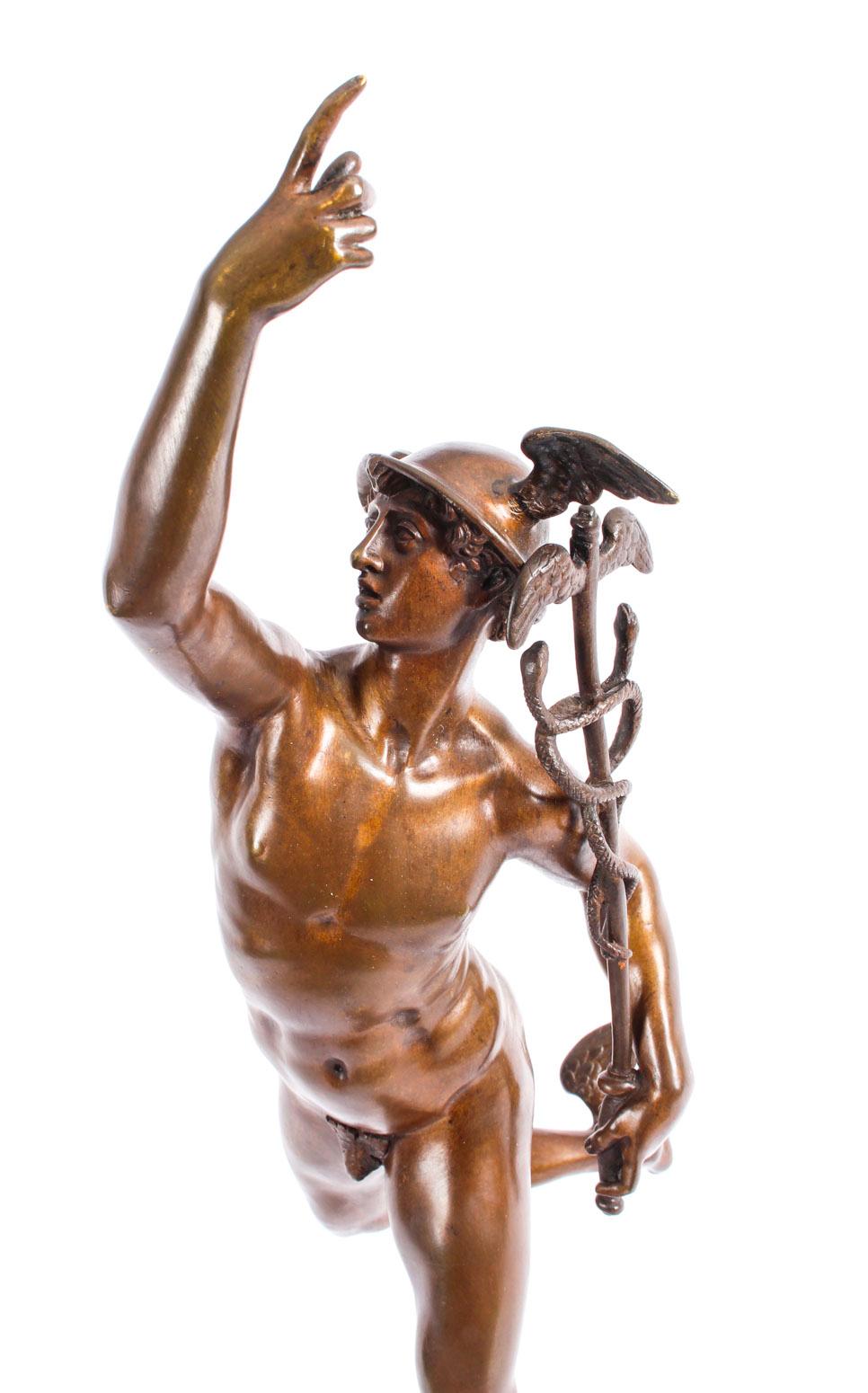 Antique Pair of Bronzes of Mercury & Fortuna After Giambologna & Fulconis 3
