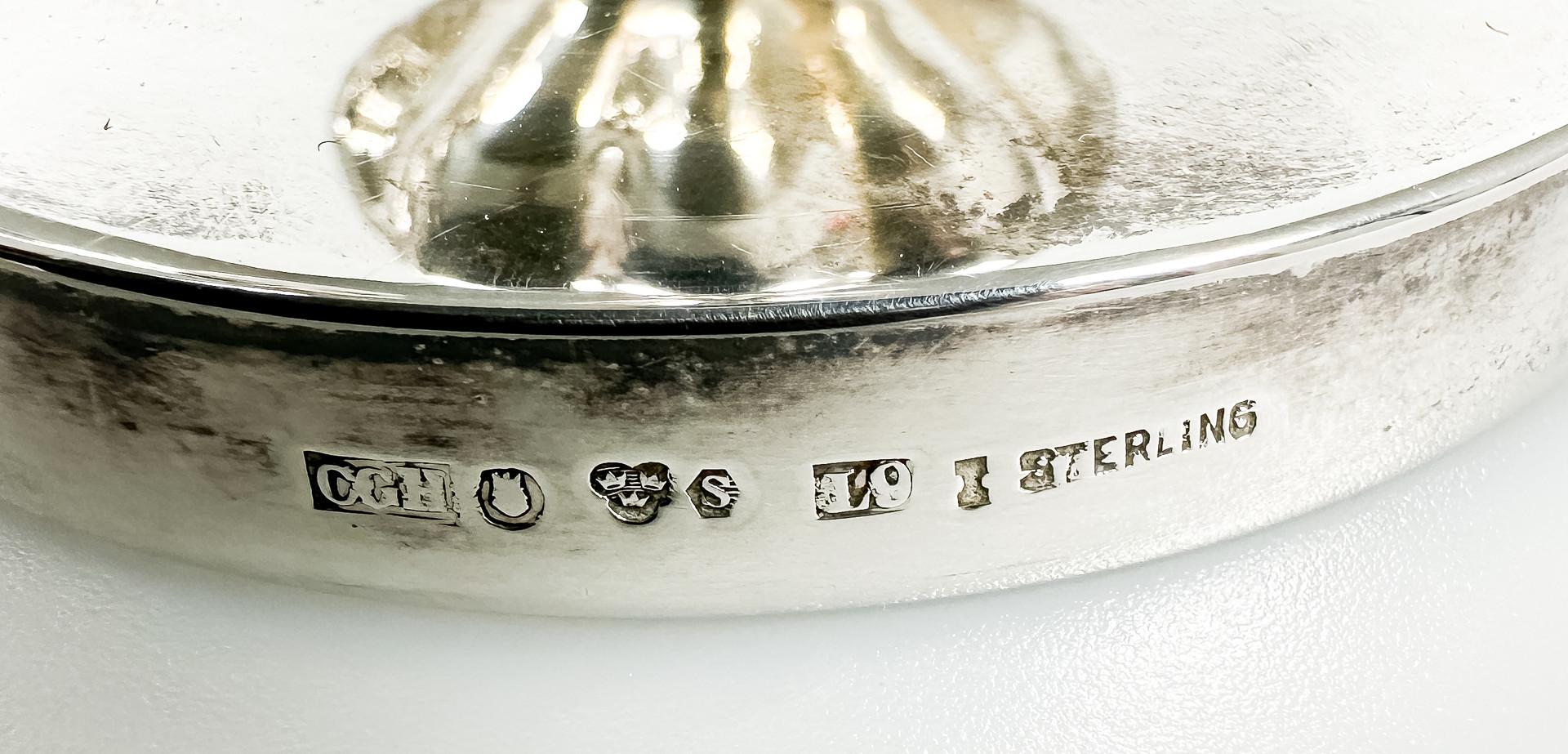 Swedish Antique Pair of Candle Holder Sterling Silver Art Deco Candlesticks, 1940s For Sale