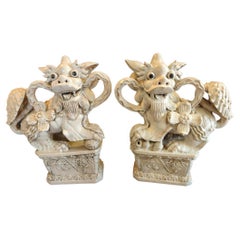 Antique Pair of Chinese Fu Dogs, Guardian Lions, 19th Century