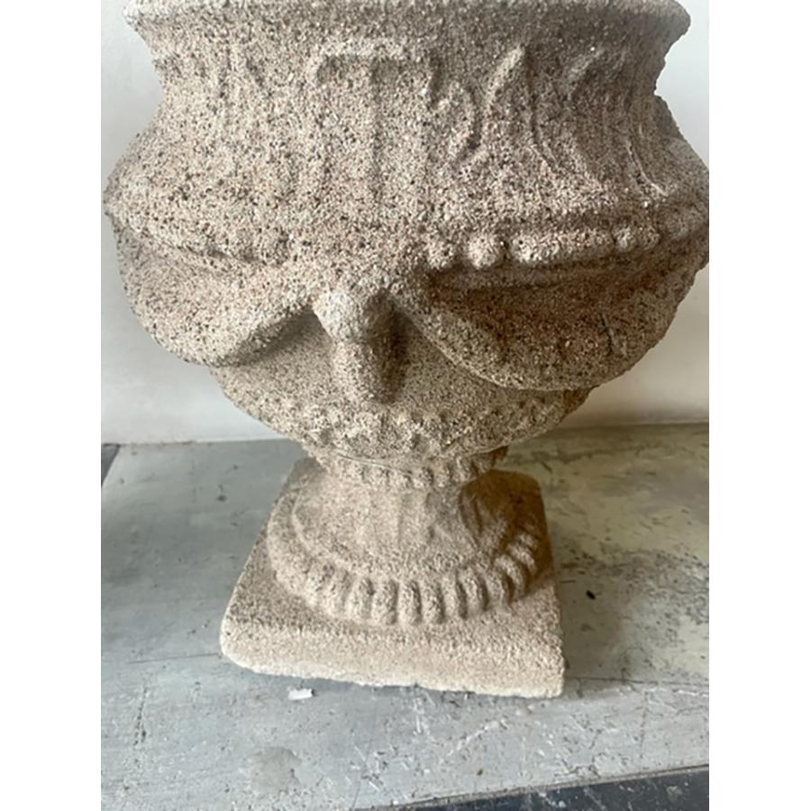 European Antique Pair of Concrete Urns For Sale