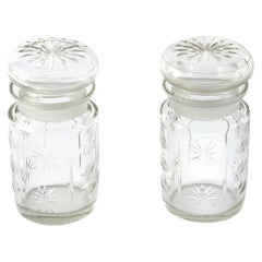 Antique Pair of Cut Glass Jars