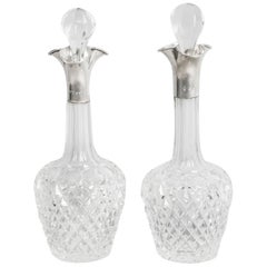 Used Pair of Cut Glass Liqueur Decanters Martin Hall & Co, 1898