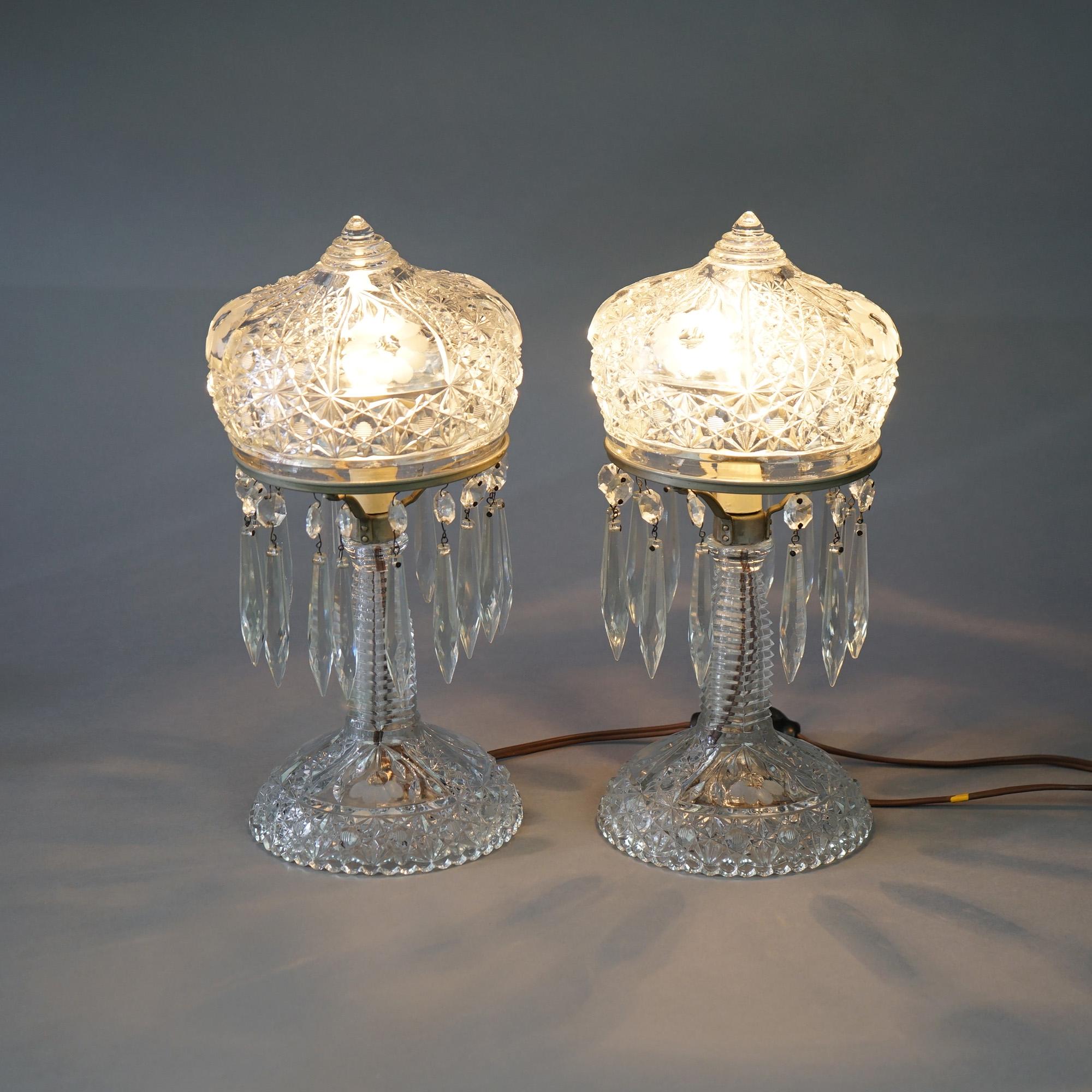 antique cut glass table lamps