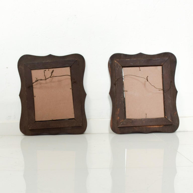Antique Pair of Decorative Scroll Carved Wood Picture Frames at 1stDibs