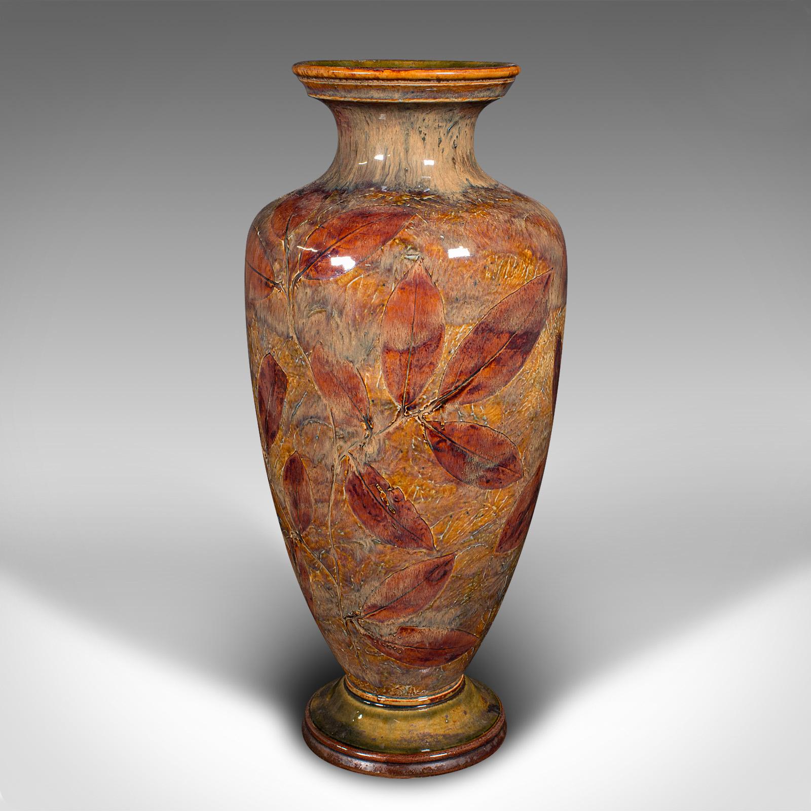 Antique Pair Of Decorative Vases, English, Ceramic Flower Urn, Edwardian, C.1910 In Good Condition For Sale In Hele, Devon, GB