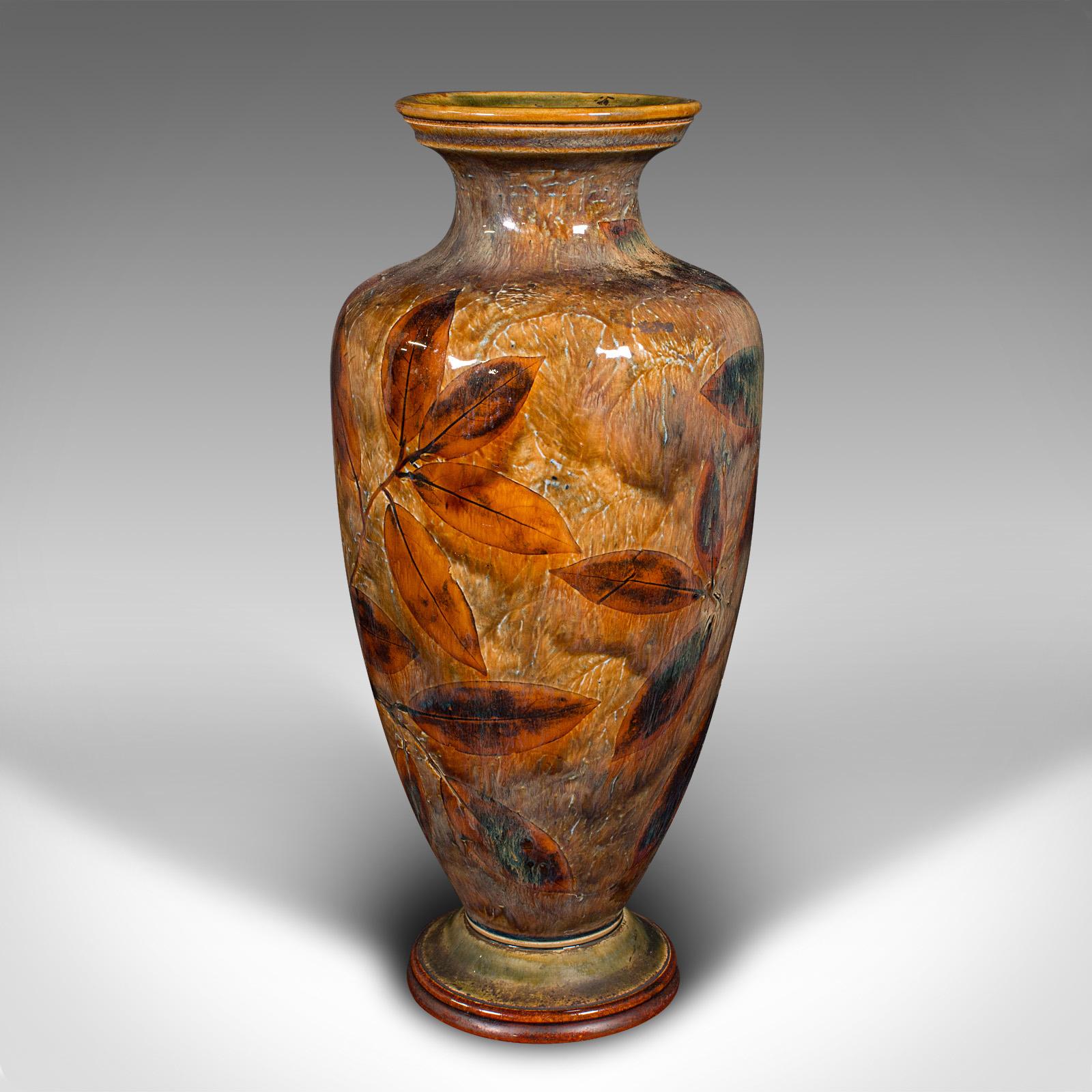 20th Century Antique Pair Of Decorative Vases, English, Ceramic Flower Urn, Edwardian, C.1910