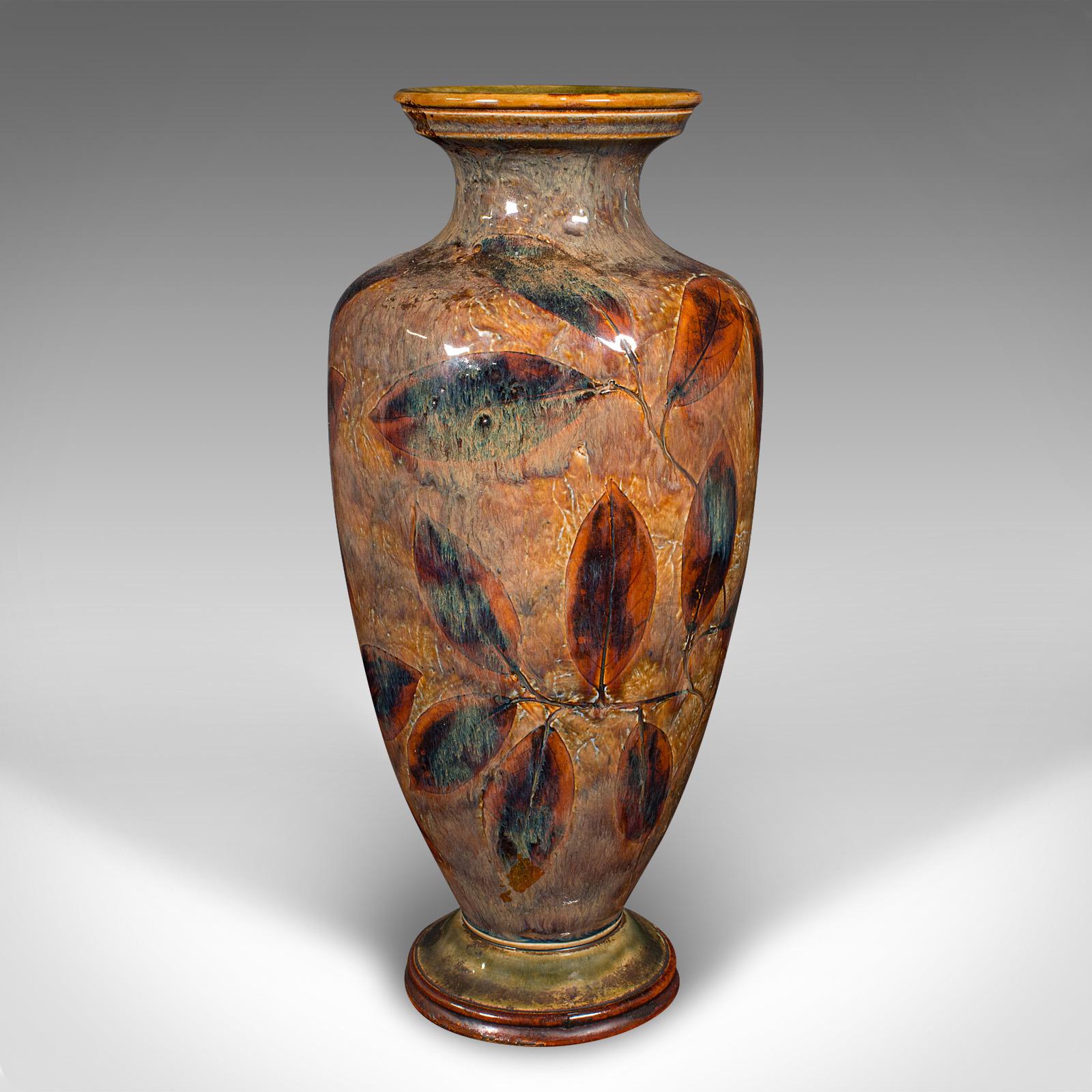 Antique Pair Of Decorative Vases, English, Ceramic Flower Urn, Edwardian, C.1910 1