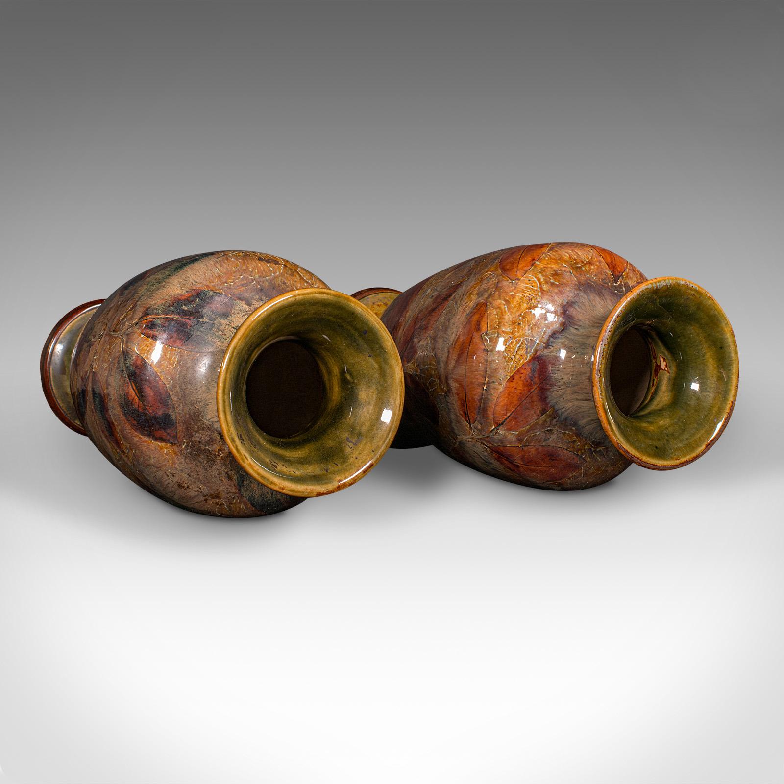 Antique Pair Of Decorative Vases, English, Ceramic Flower Urn, Edwardian, C.1910 2