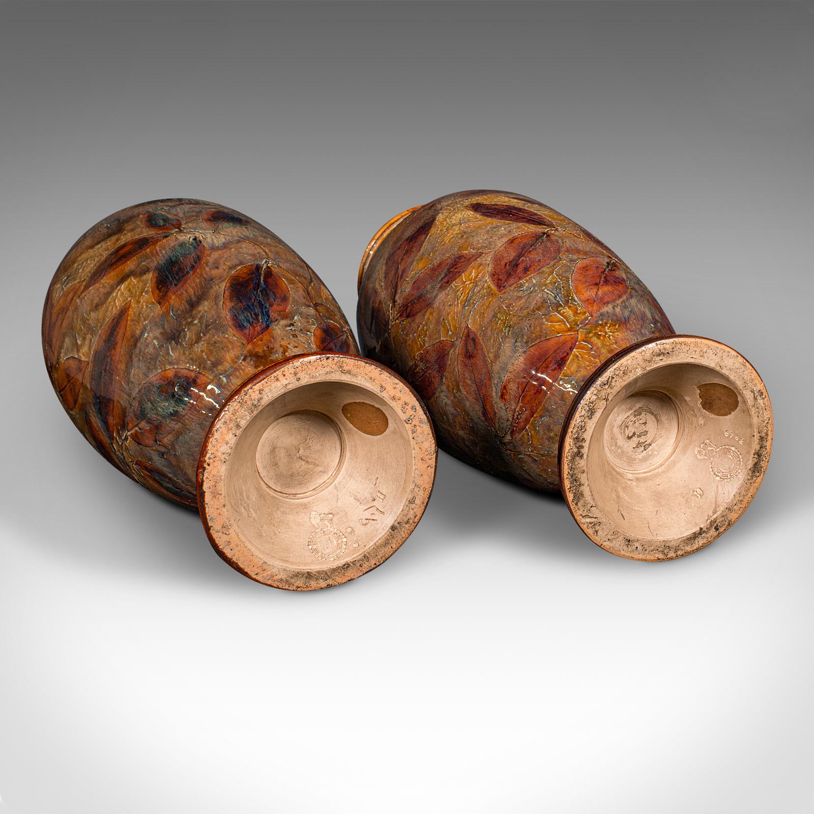 Antique Pair Of Decorative Vases, English, Ceramic Flower Urn, Edwardian, C.1910 3
