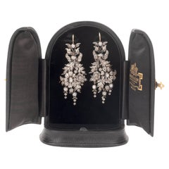 Antique Pair of Diamond Pendant Earrings