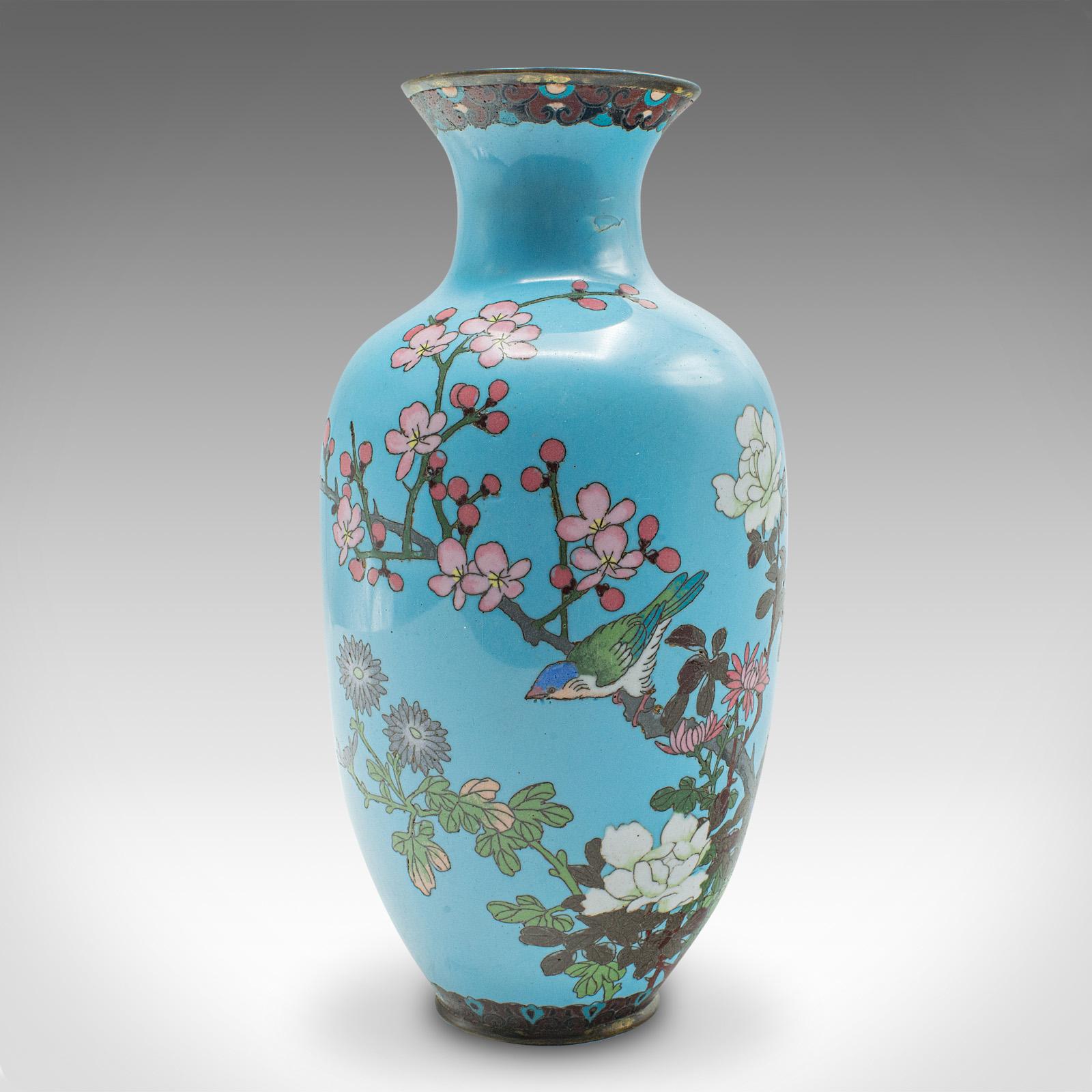 Antique Pair Of Display Urns, Japanese, Cloisonne, Posy Vase, Meiji, Victorian In Good Condition In Hele, Devon, GB