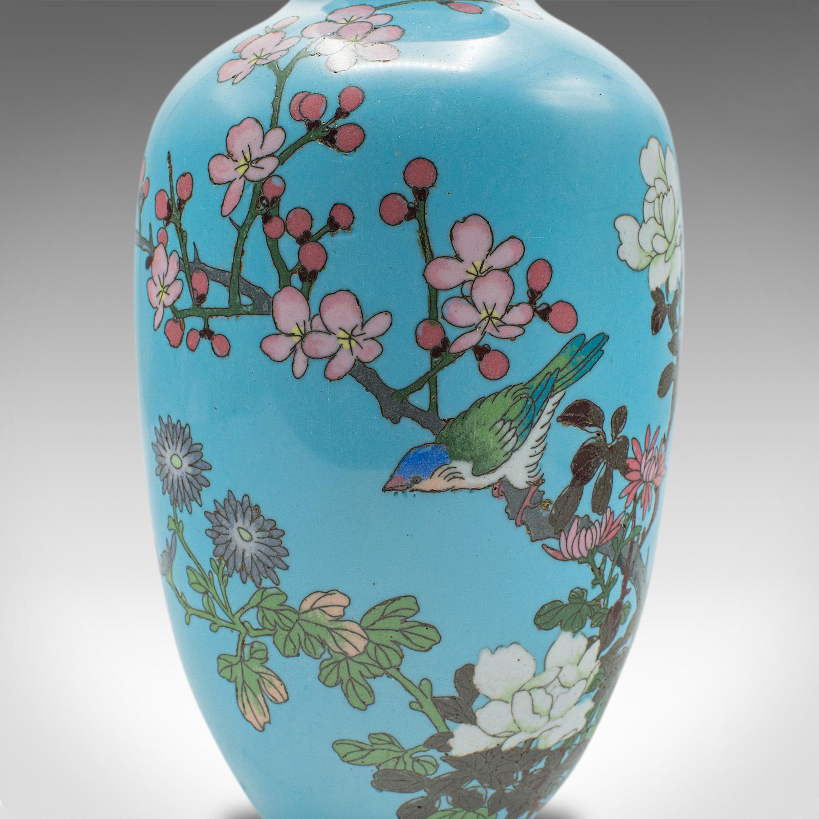 Antique Pair Of Display Urns, Japanese, Cloisonne, Posy Vase, Meiji, Victorian 3