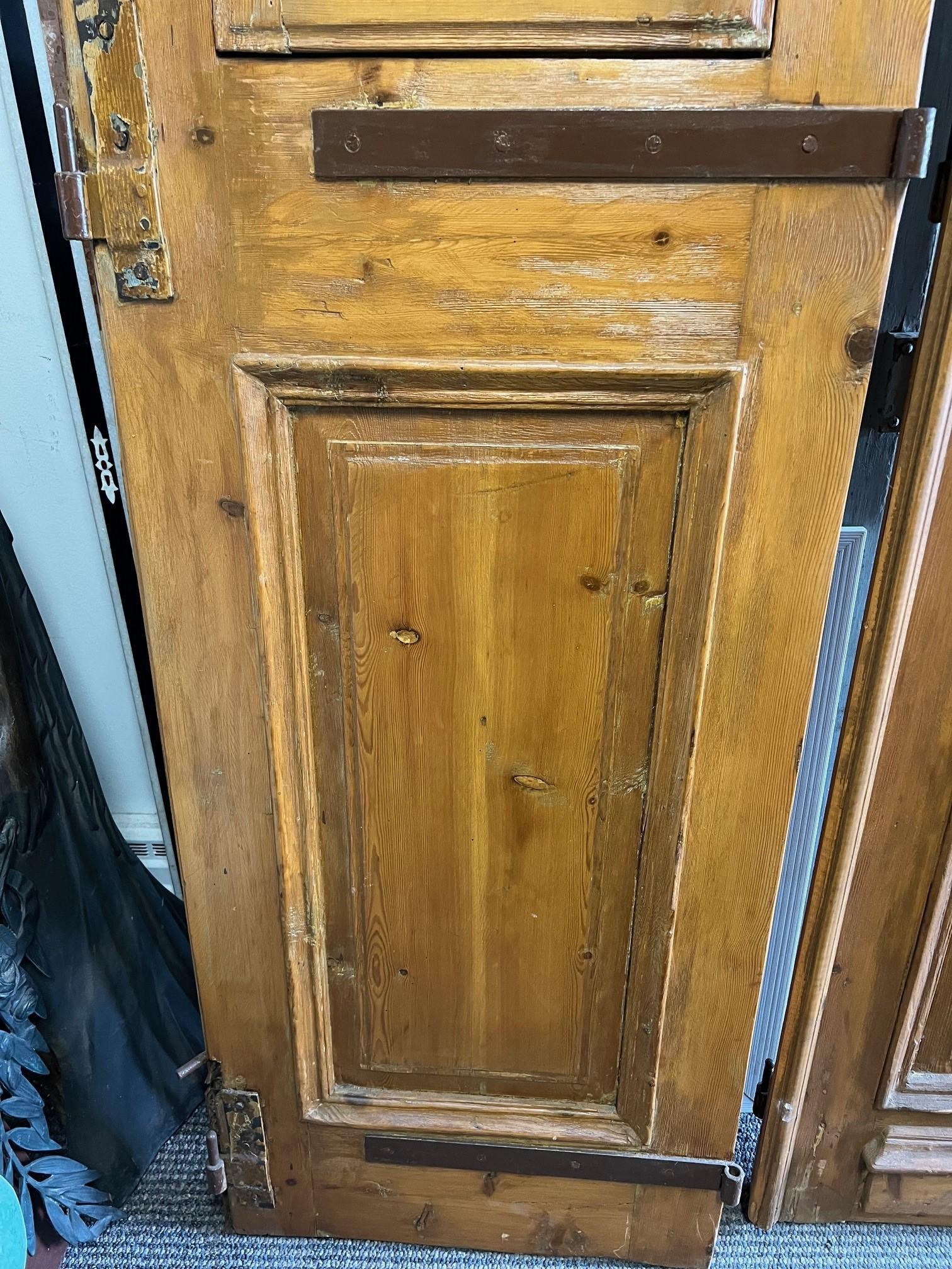 Antique Pair of Doors with Decorative Iron Panels    For Sale 3