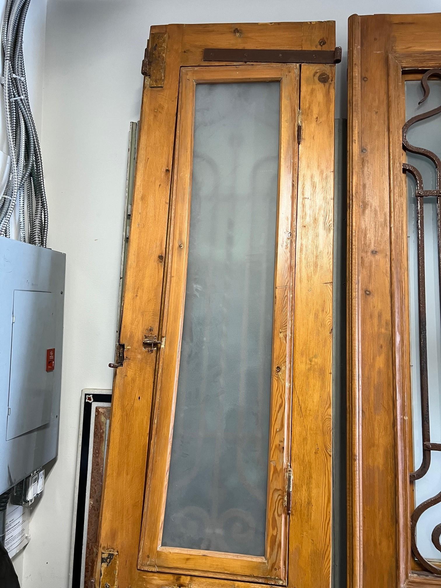 Antique Pair of Doors with Decorative Iron Panels    For Sale 4