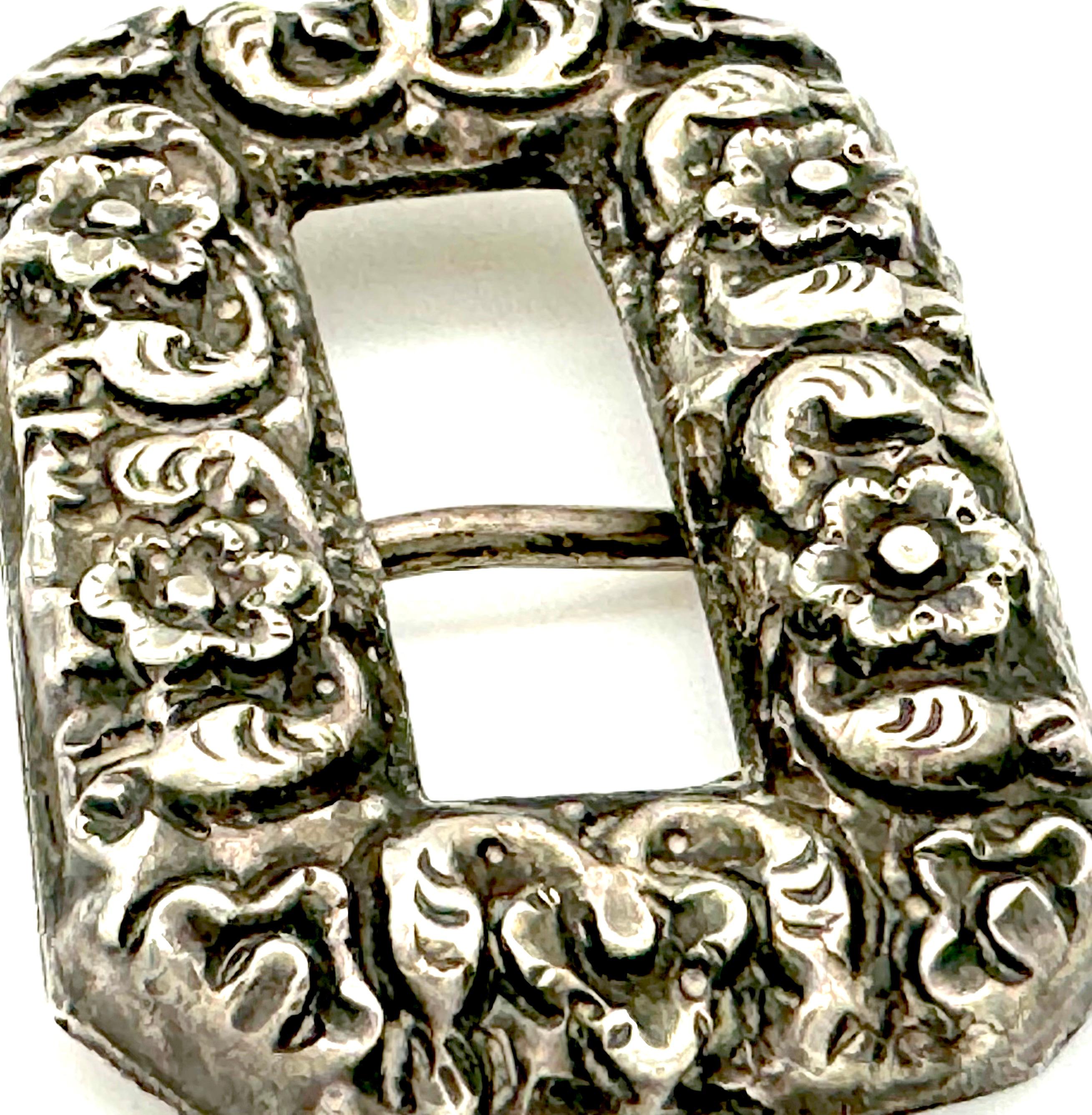 Antiguo par de hebillas de zapato victorianas tempranas para señoras Octangular de plata en Bueno estado para la venta en Munich, Bavaria