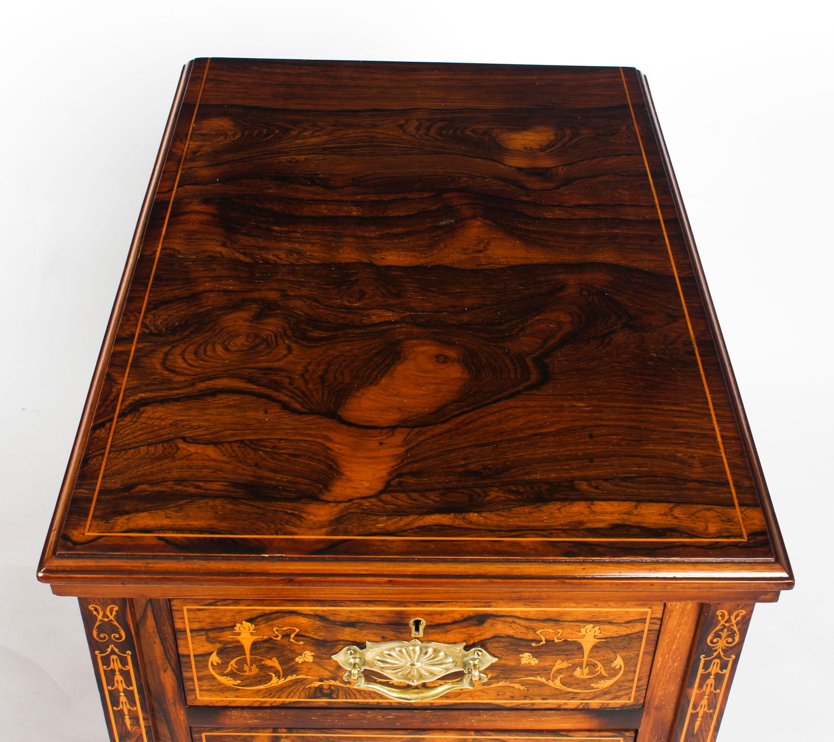 Antique Pair of Edwardian Mahogany Marquetry Bedside Chests, 19th Century In Excellent Condition In London, GB