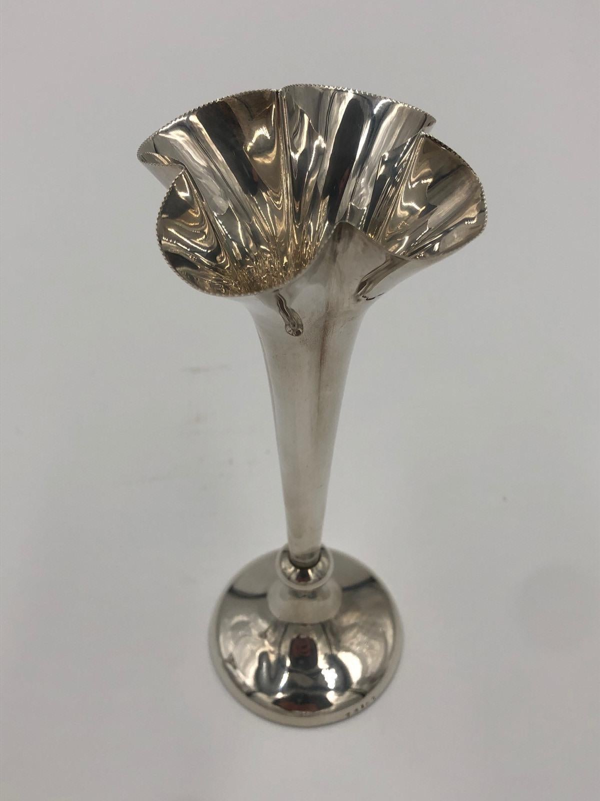 Antique Pair of Edwardian Silver Spill Vases 2